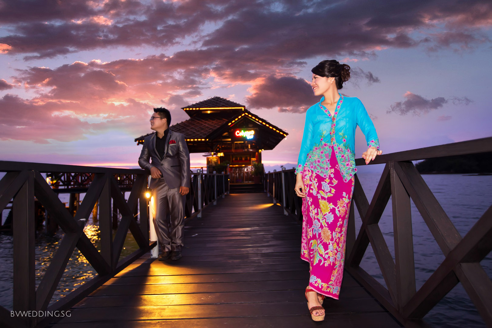 Pre-wedding photoshoot at Bintan Island Peranakan style