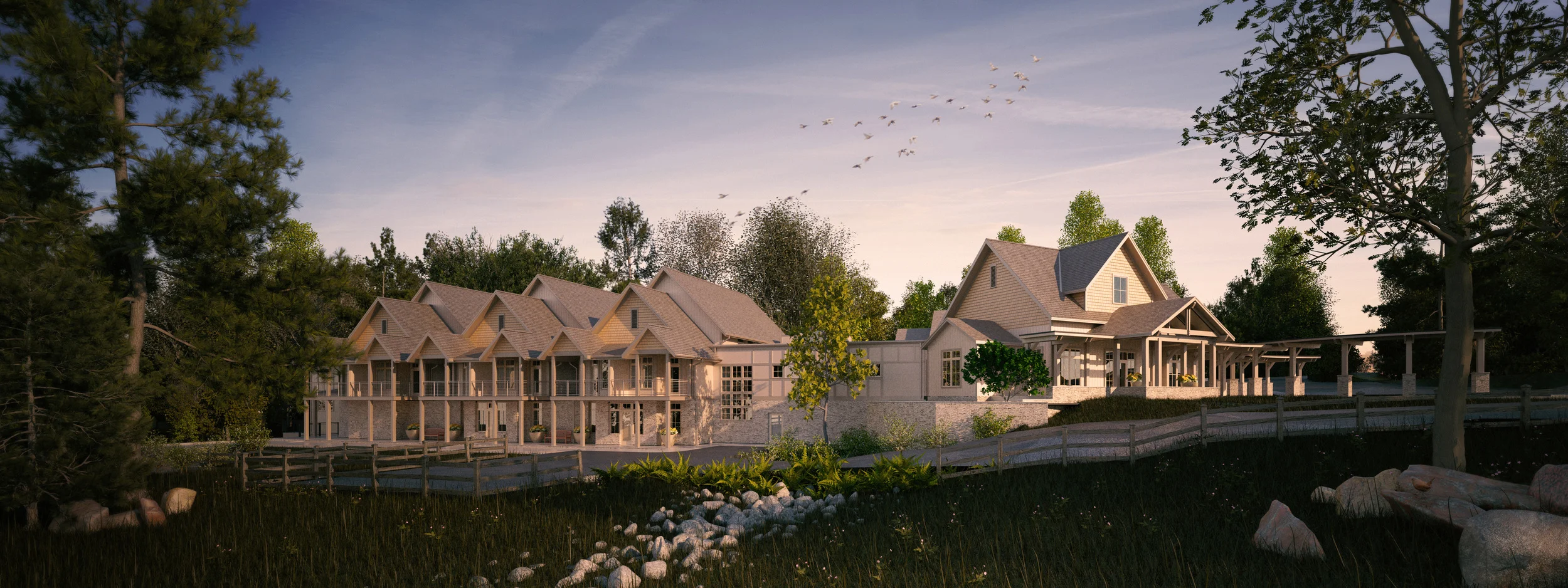 rendering by studiosidewalk Hospice Patient Care Facility in Mobile, AL by HDS Architecture