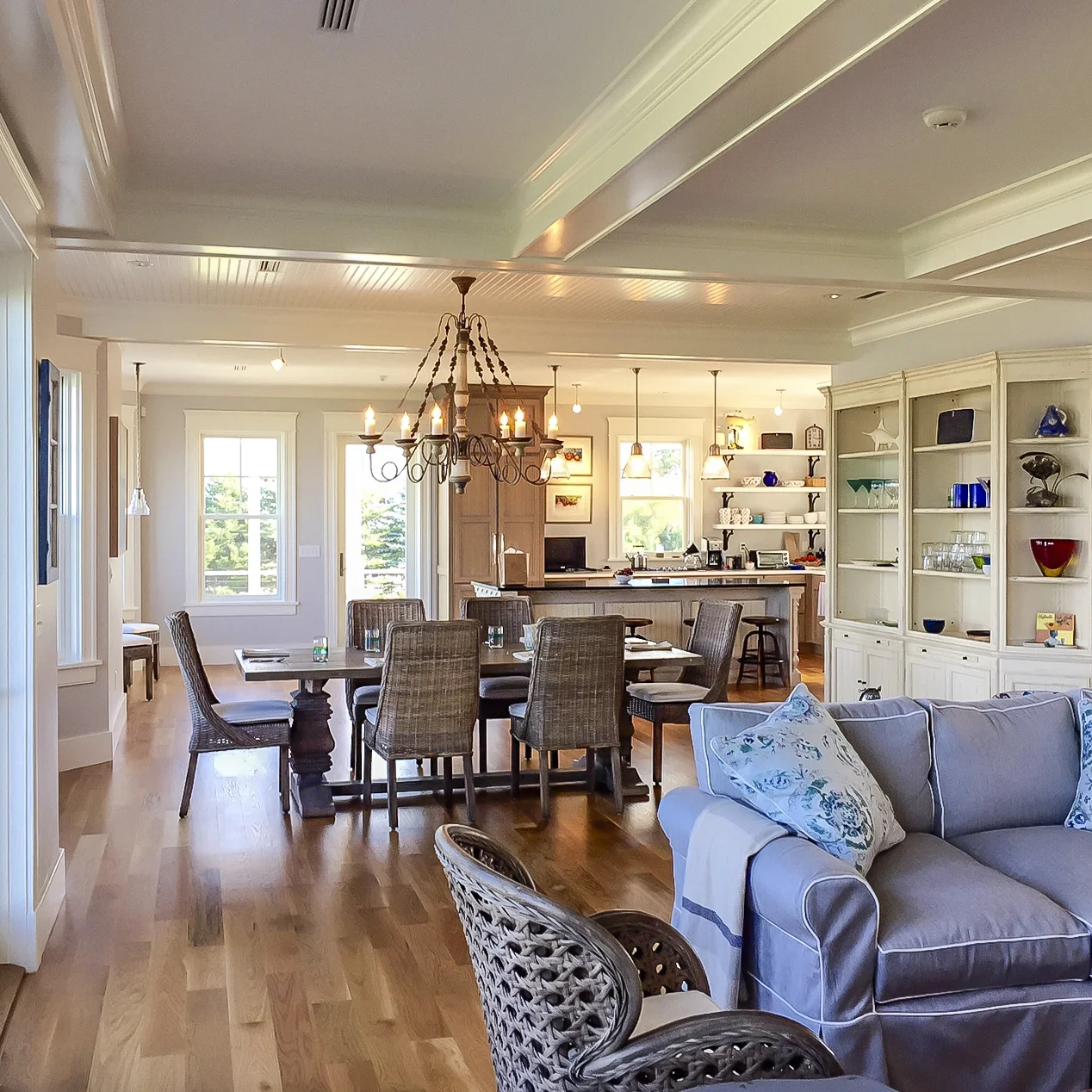 Oceanfront Cottage Living Room by HDS Architecture