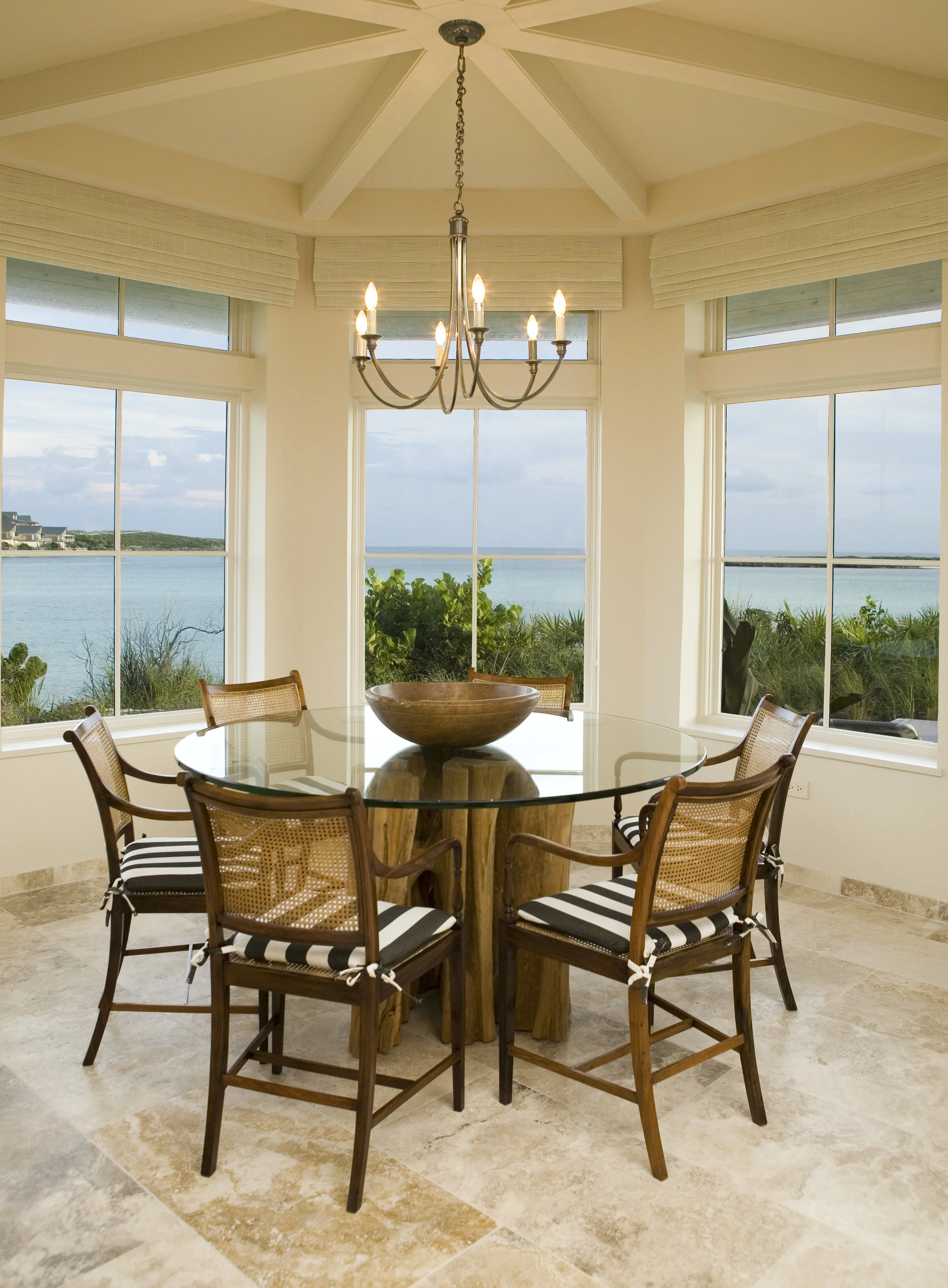 Beachfront Estate Breakfast Nook by HDS Architecture