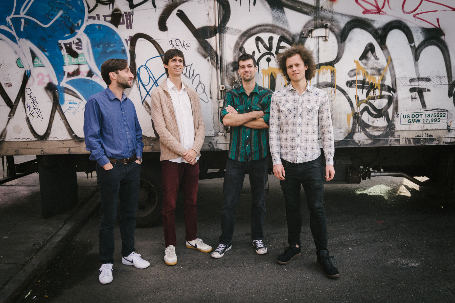 From left to right: Bryan Reeder (piano), Will Clark (drums), Calvin Crosby (bass), Brian Hawthorne (guitar & vocals)