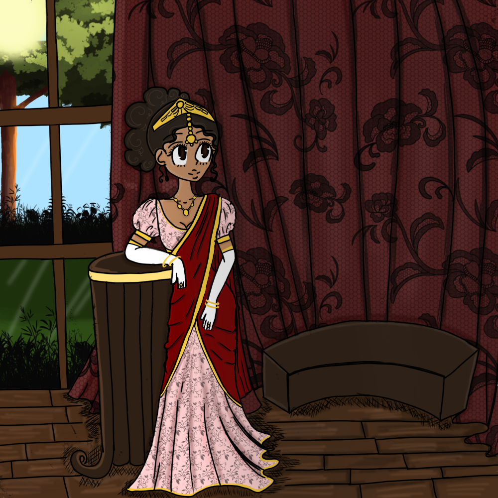 Candiz Nero - Regency Drawing of Céleste