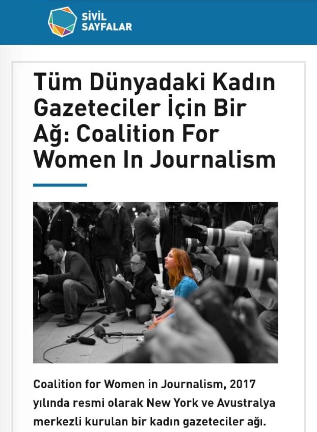 Our founding director, Kiran Nazish, was interviewed by Sivil Sayfalar — a Turkish online platform for civil society organizations. Kiran talked about the challenges faced by women journalists around globally and CFWIJ’s to support them. She also talked about the mentorship and advocacy work being done by the organization across all its chapters. Read the full interview.