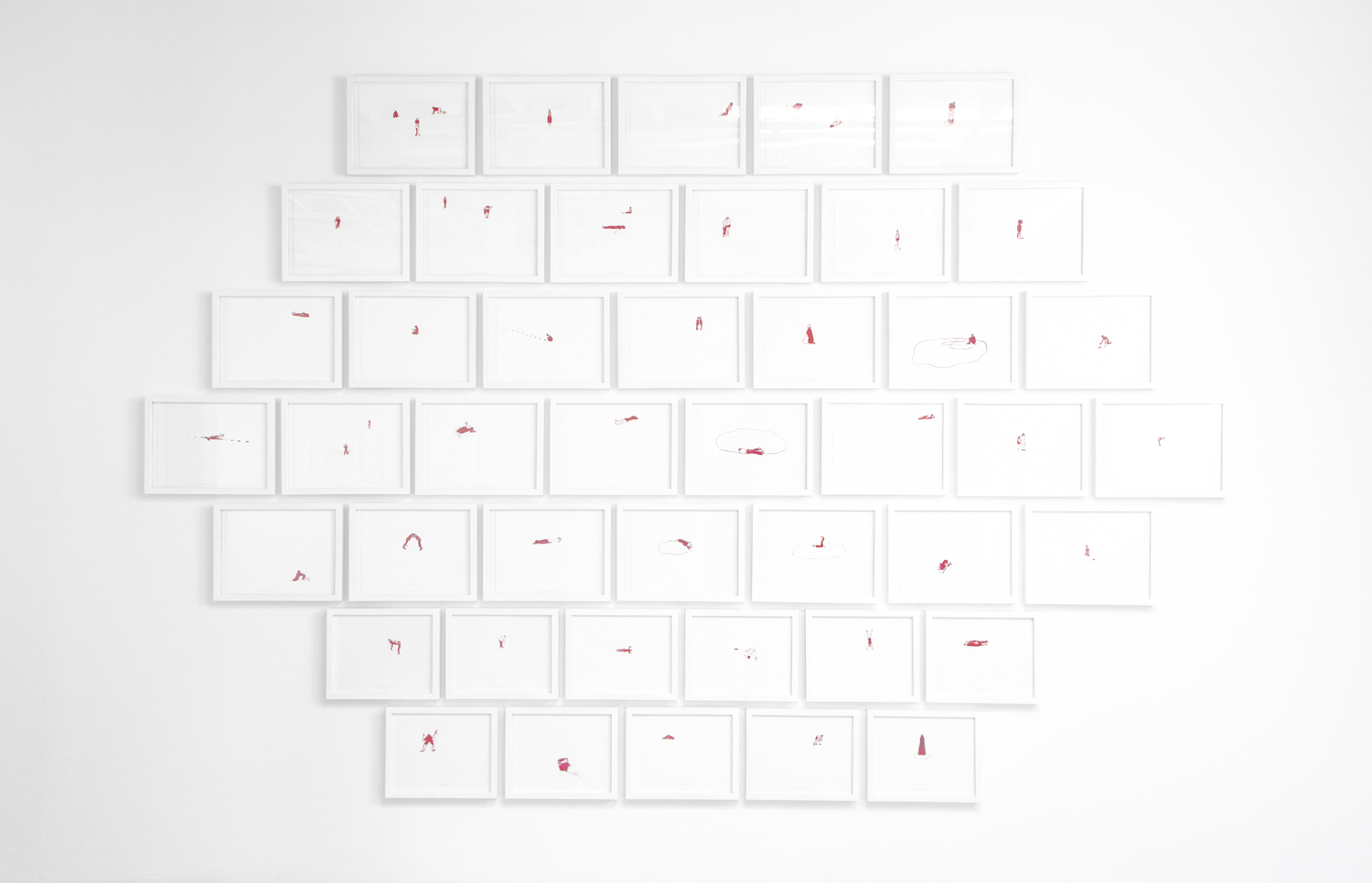 Moments of Consequence , 2010-ongoing, 16 x 12 inches each, watercolour paper, ink