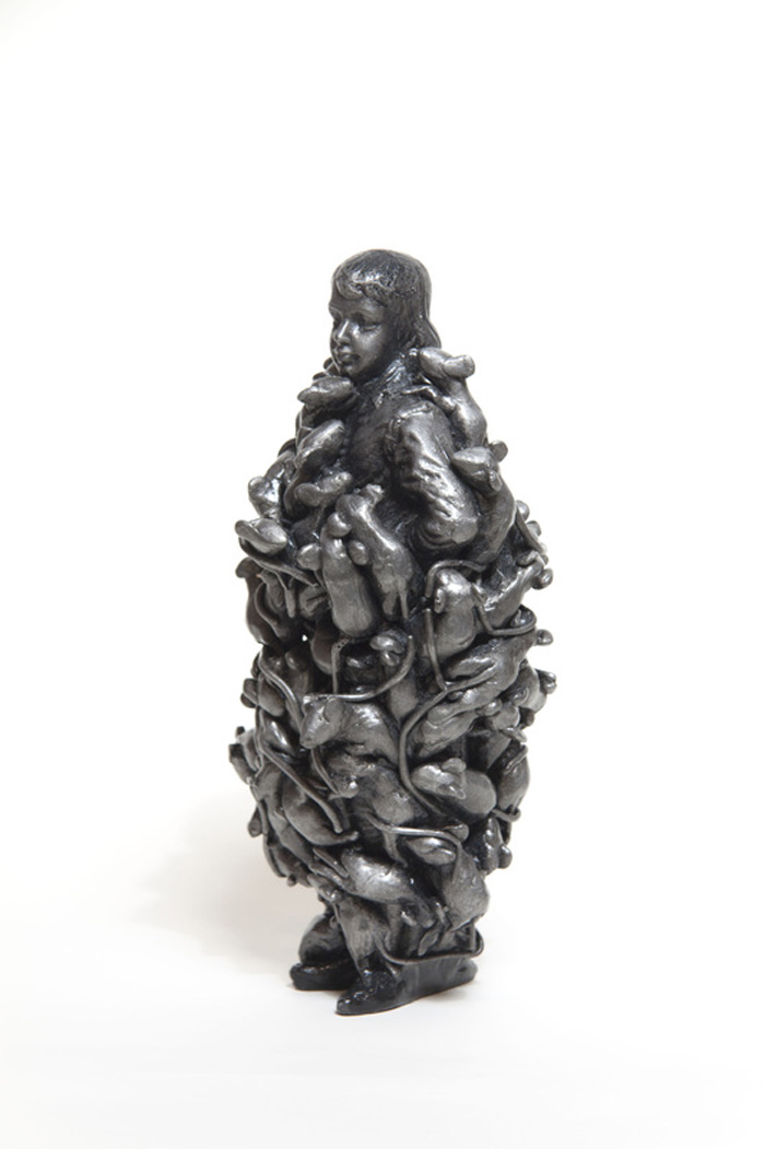 David Poolman, Armour, 2013, 5 x 5 x 12 inches, lost wax aluminium casting