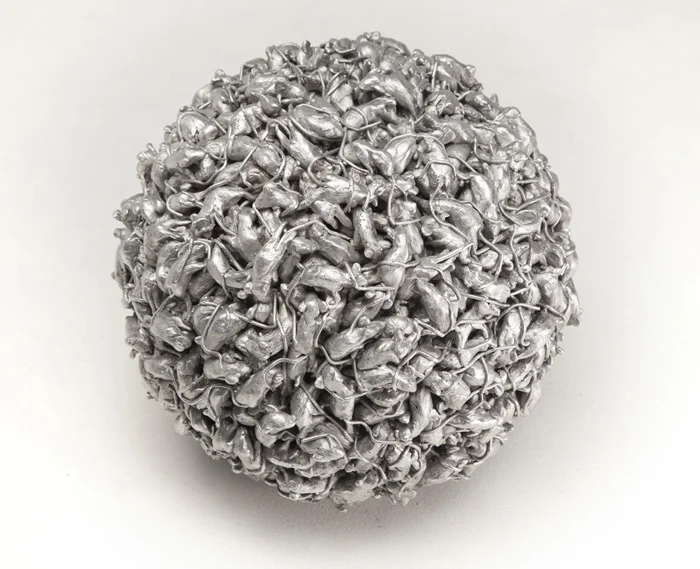 David Poolman, Mouseball, 2010-14, 18 x 20 inches, lost wax aluminium casting