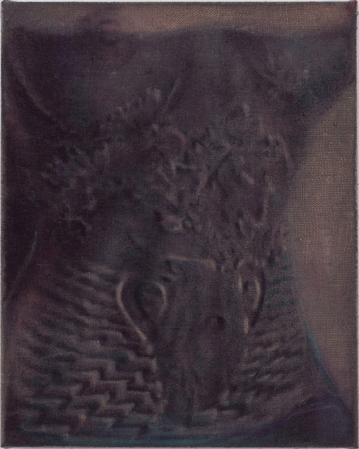 Aaron Weldon, Flowers (empty) with Young Model and Seashells, 2014, 12 x 9.5 inches, oil on linen