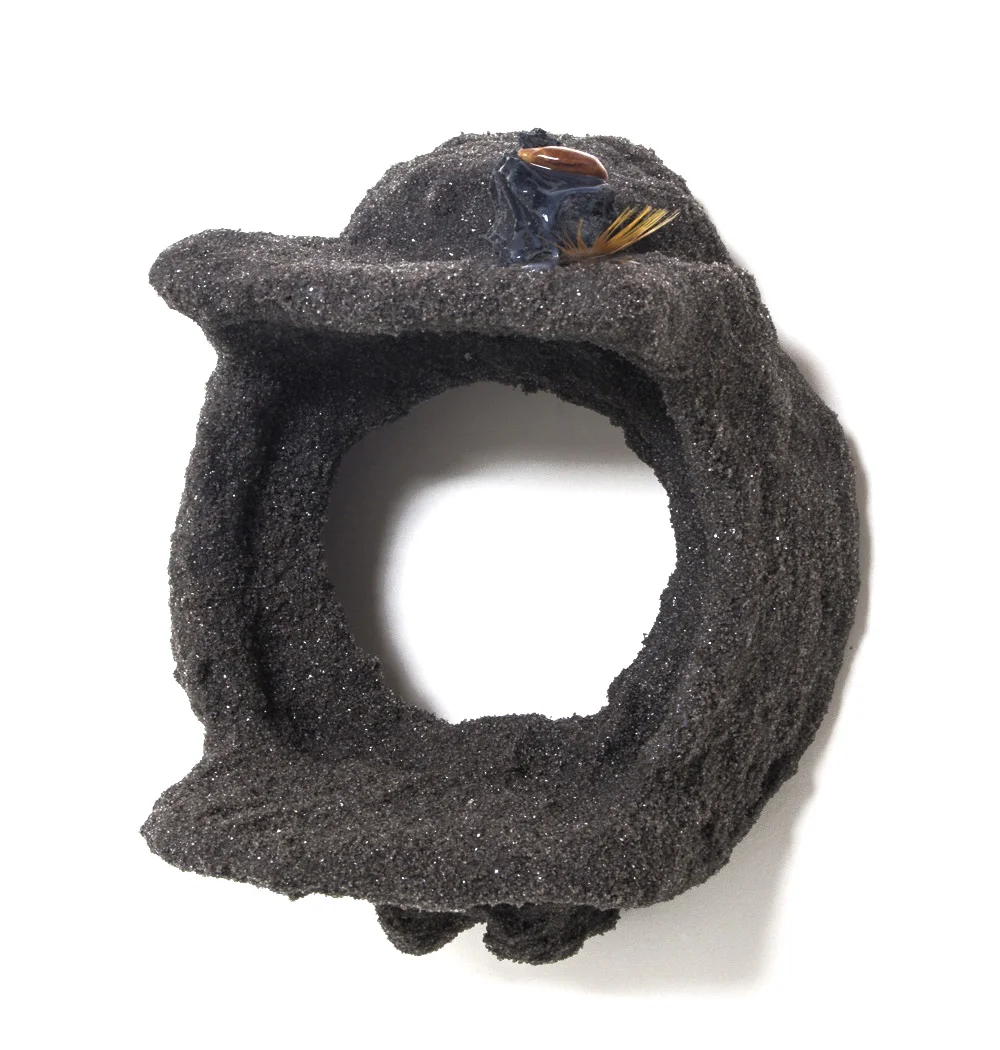 The Hollows 2, 2017 8.5 x 8 x 5.75 inches, sand, dye, glue, paper mache, rubber, silicone, flower, found object