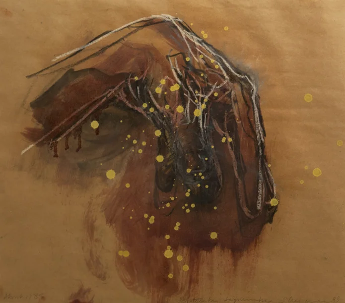 Tony Scherman, La Vendée , series: About 1789 , 1998-99, paper: 20.5 x 23 inches, frame: 31.5 x 32.75 inches, encaustic, oil, crayon, butcher’s paper