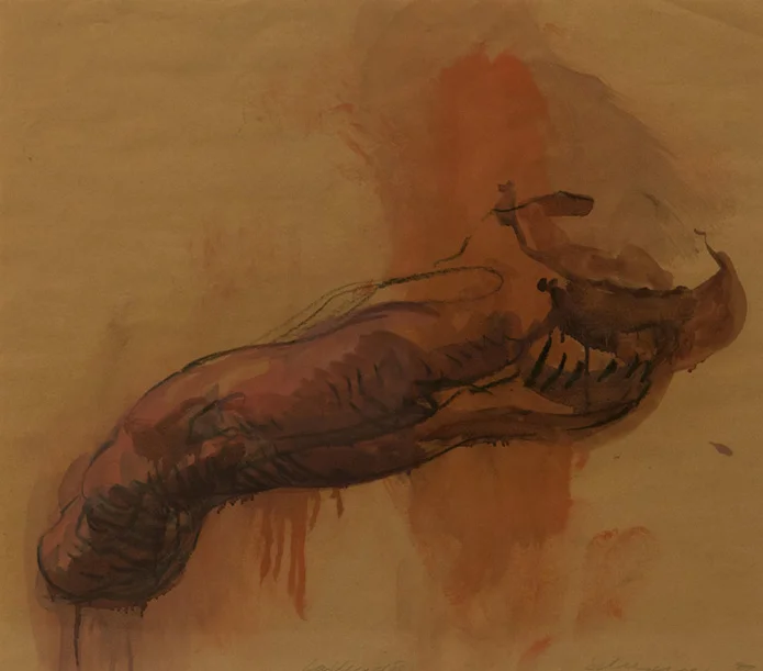 Tony Scherman, La Vendée , series: About 1789 , 1999, paper: 23 x 25 inches, frame: 32 x 34 inches, oil, crayon, butcher’s paper