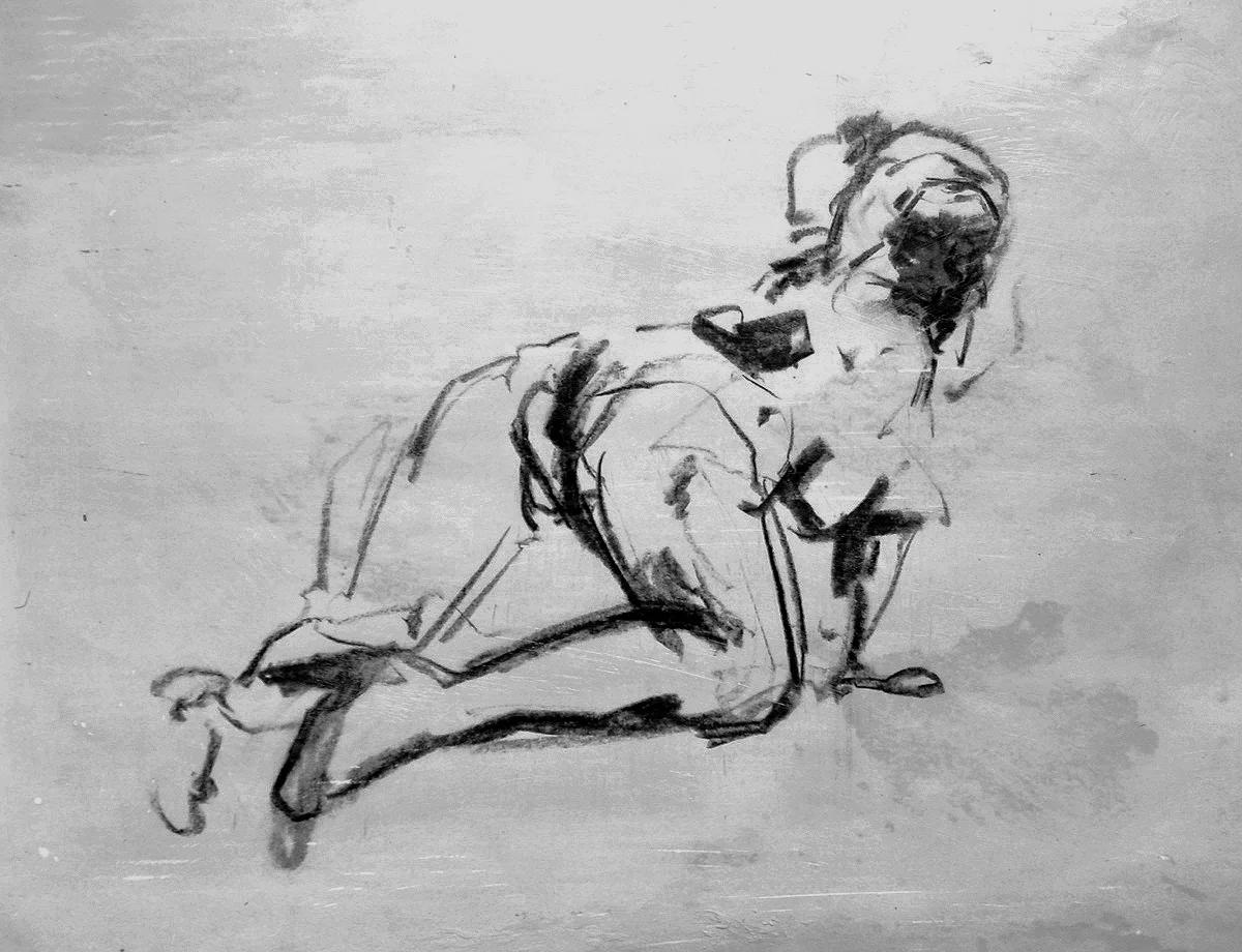 Tony Scherman, Nude Crawl , 2000/2015, 24 x 28 inches, encaustic monoprint