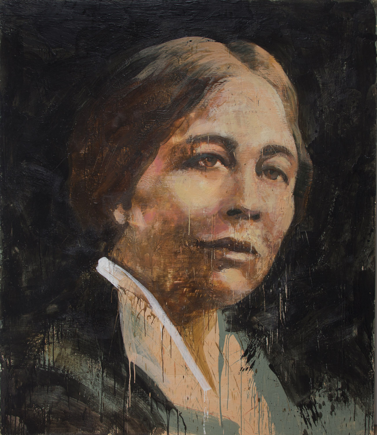 Sylvia Pankhurst, 2012-14, encaustic on canvas, 84 x 72 inches