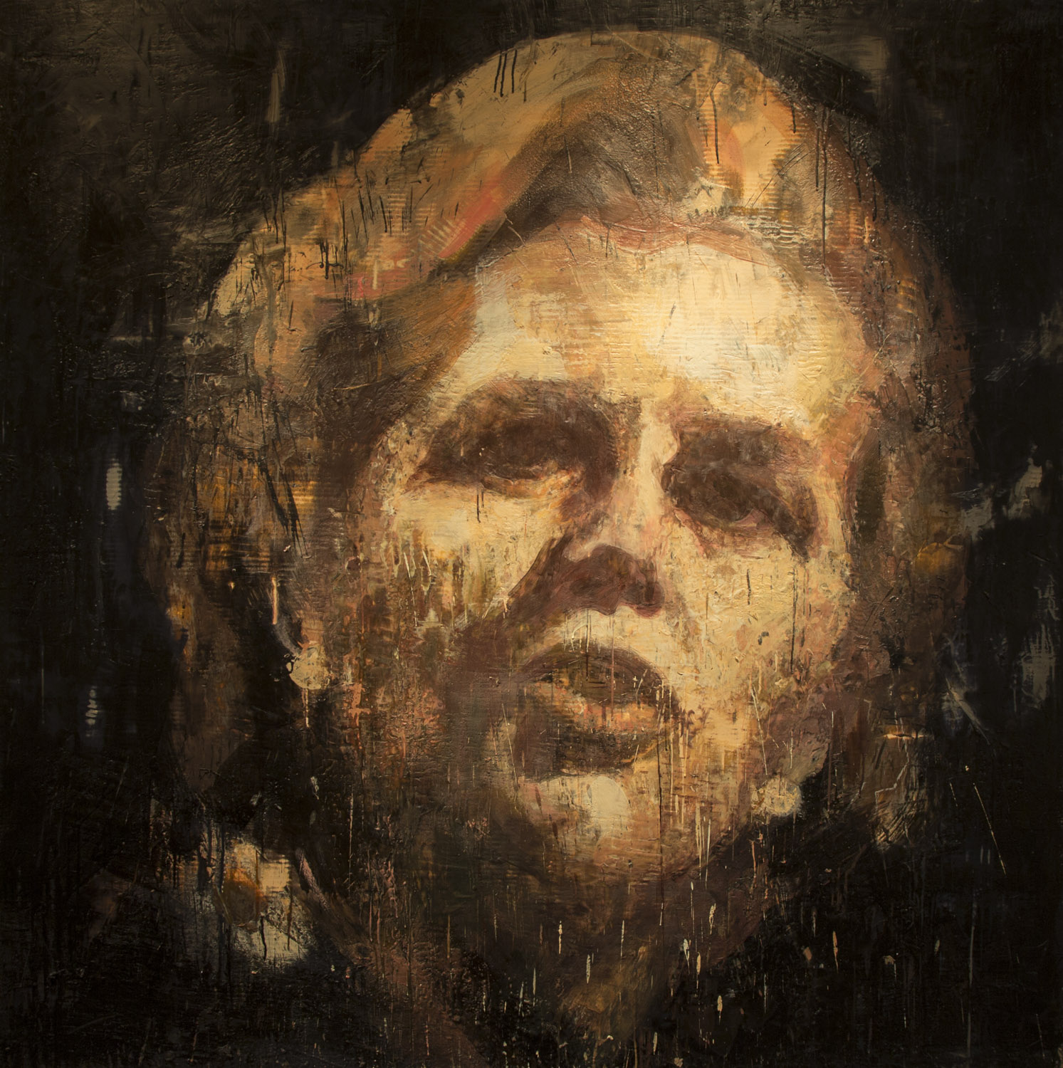 Margaret Thatcher, 2012-14, encaustic on canvas, 72 x 72 inches