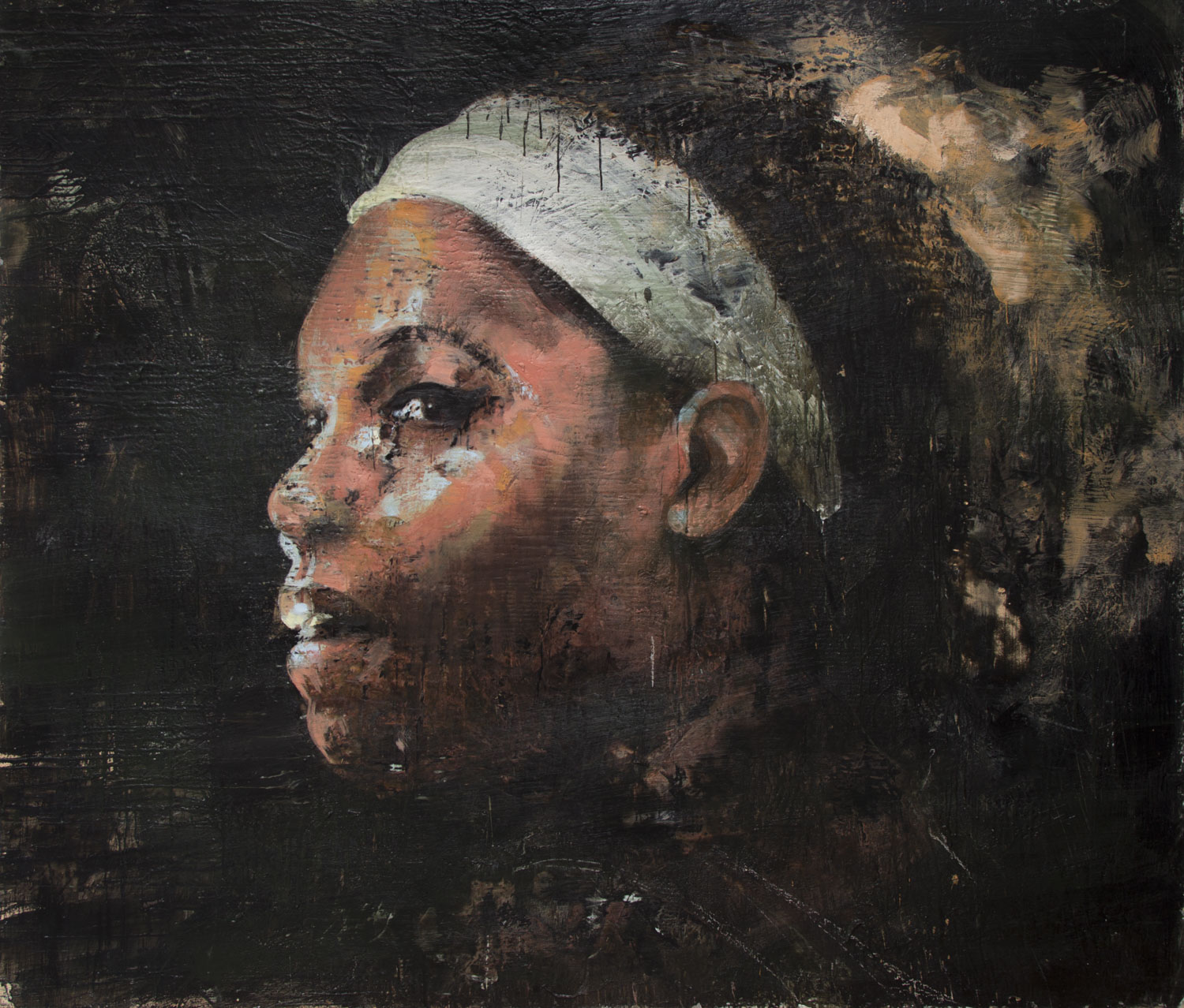 Serena Williams, 2012-14, encaustic on canvas, 72 x 84 inches