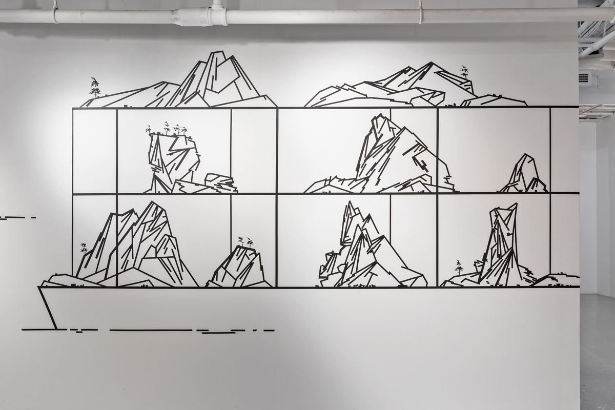 Condominium #1, 2014, tape on wall, dimensions variable, (Photo by: Toni Hafkensheid)