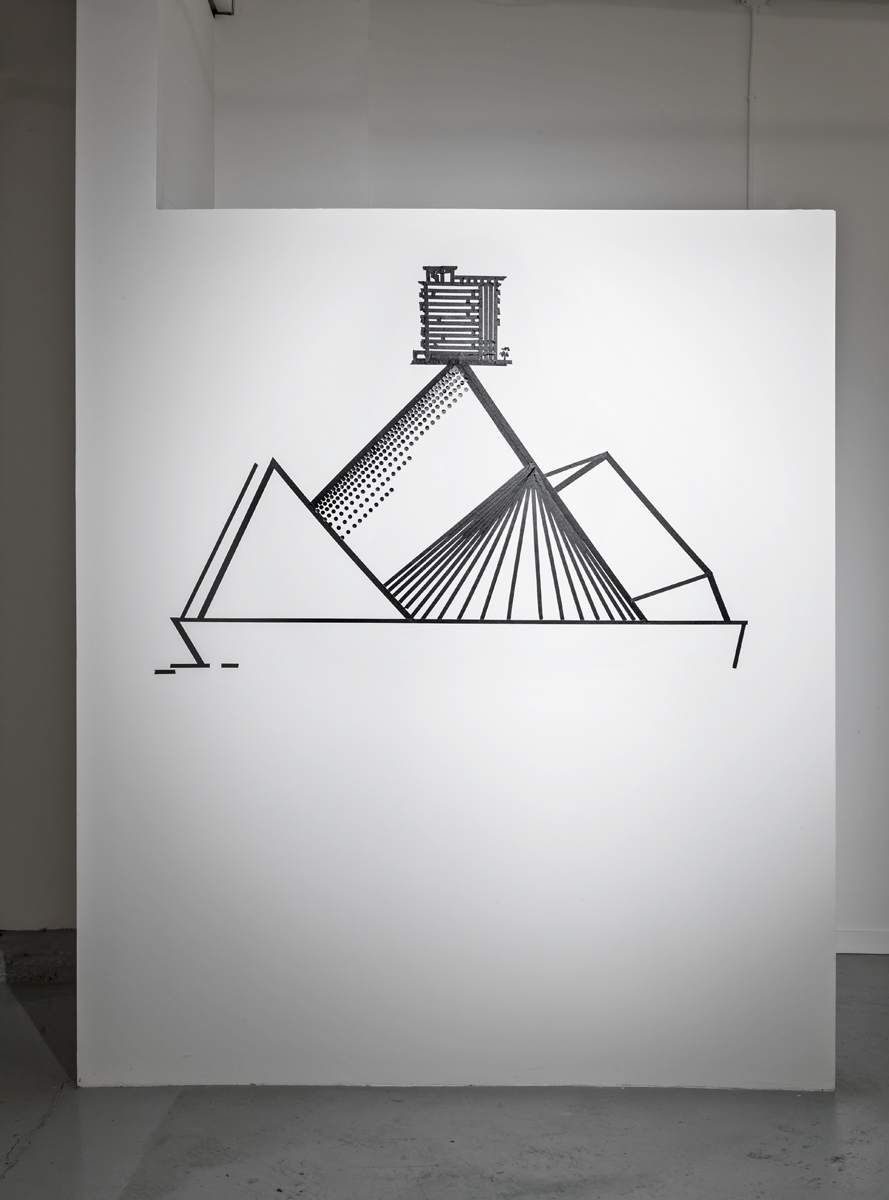 Condominium #2, 2014, tape on wall, dimensions variable, (Photo by: Toni Hafkensheid)