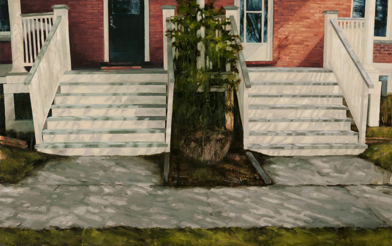 Stair (mid low) , 2013, Oil on canvas, 23" x 38"