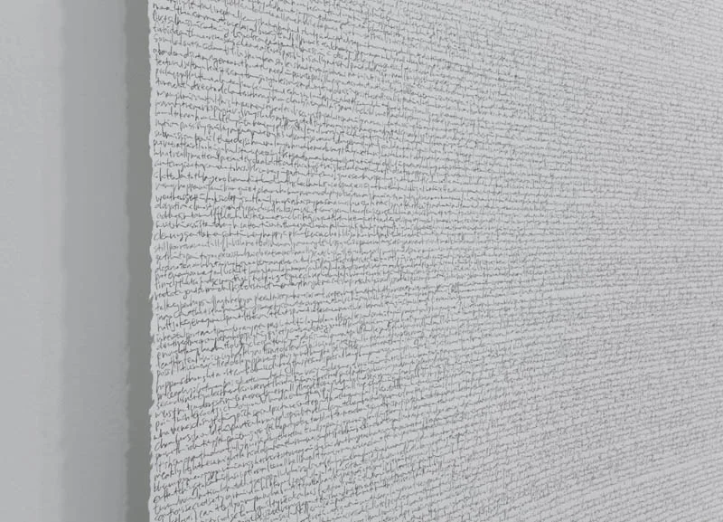 Trial II, 2012, 4'2.5" x 39 feet, graphite pencil on Stonehenge paper roll, unique