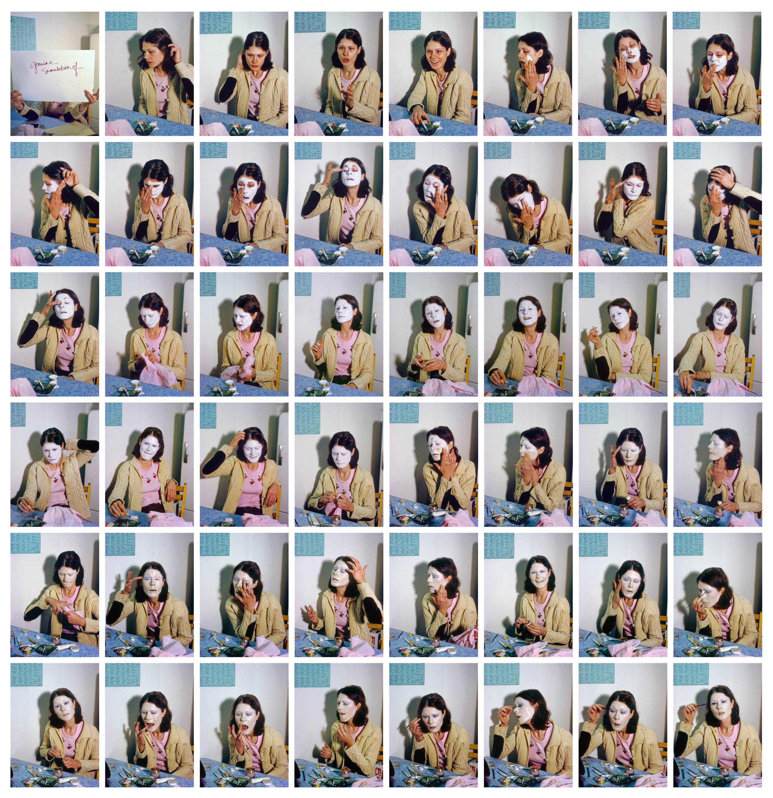 Imitations of Myself, 1973/2012, 43.75 x 42.5 inches framed, grid sequence of 48 c-prints, edition of 3
