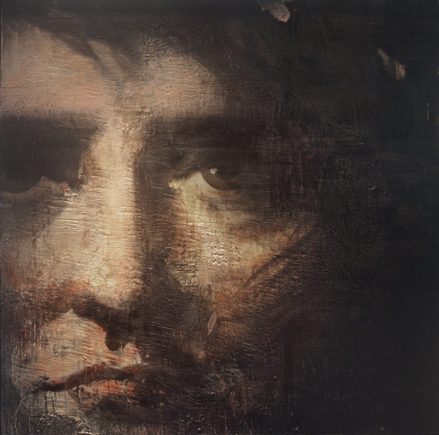 Napoleon , 1998–2011, 84 x 84 in, encaustic, oil pastel on canvas