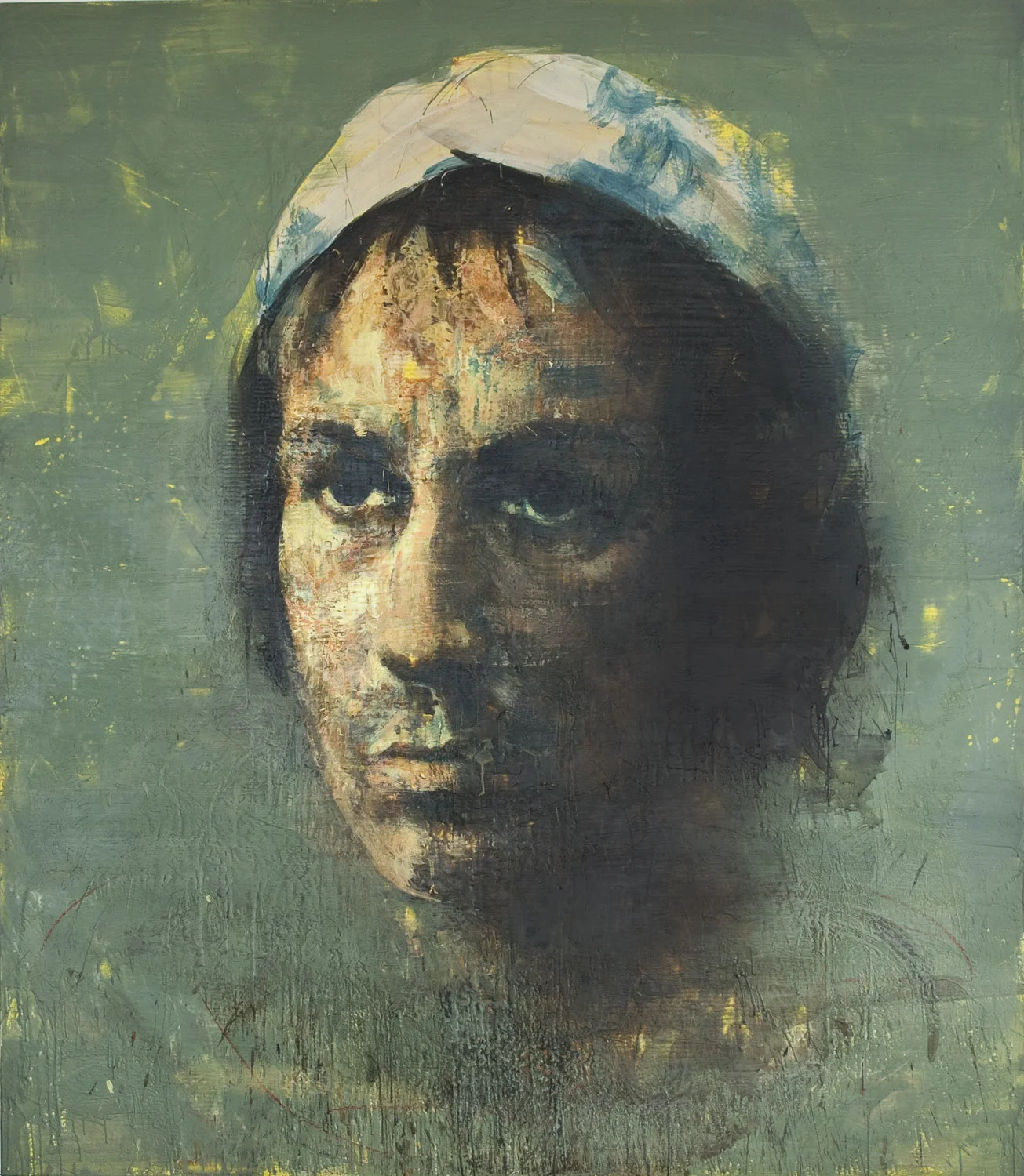 Machiavelli , 2010-11, 84 x 72 in, encaustic, oil pastel on canvas