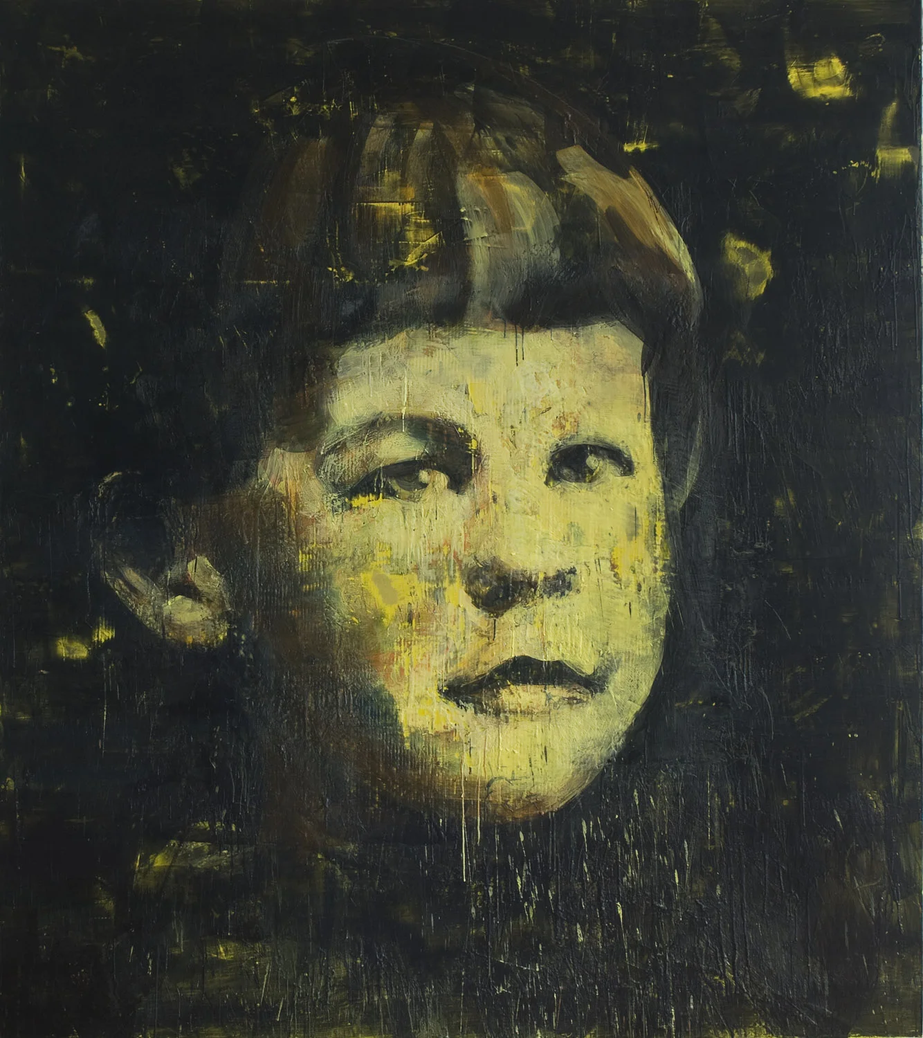 René Lévesque , 2009-11, 96 x 84 in, encaustic on canvas