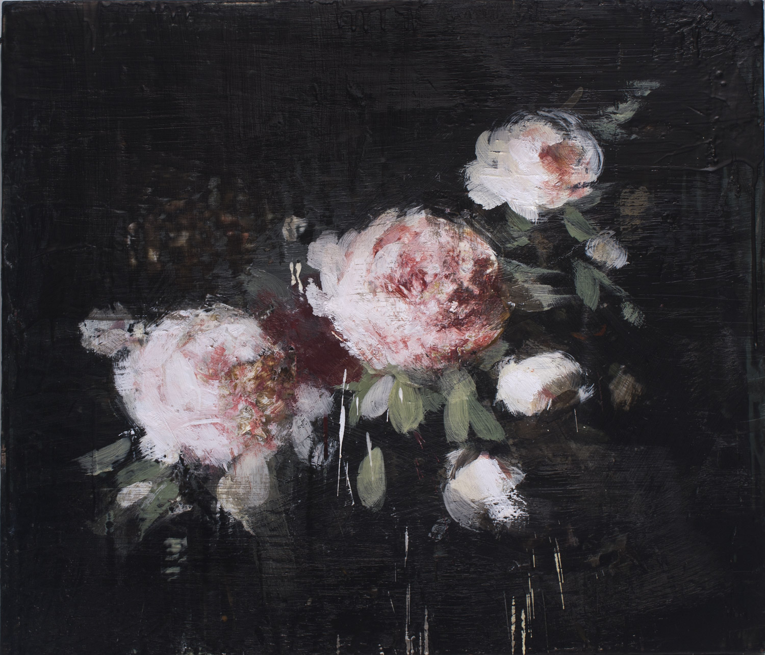 Conversations with the Devil , 2011, 24 x 28 in, encaustic on canvas