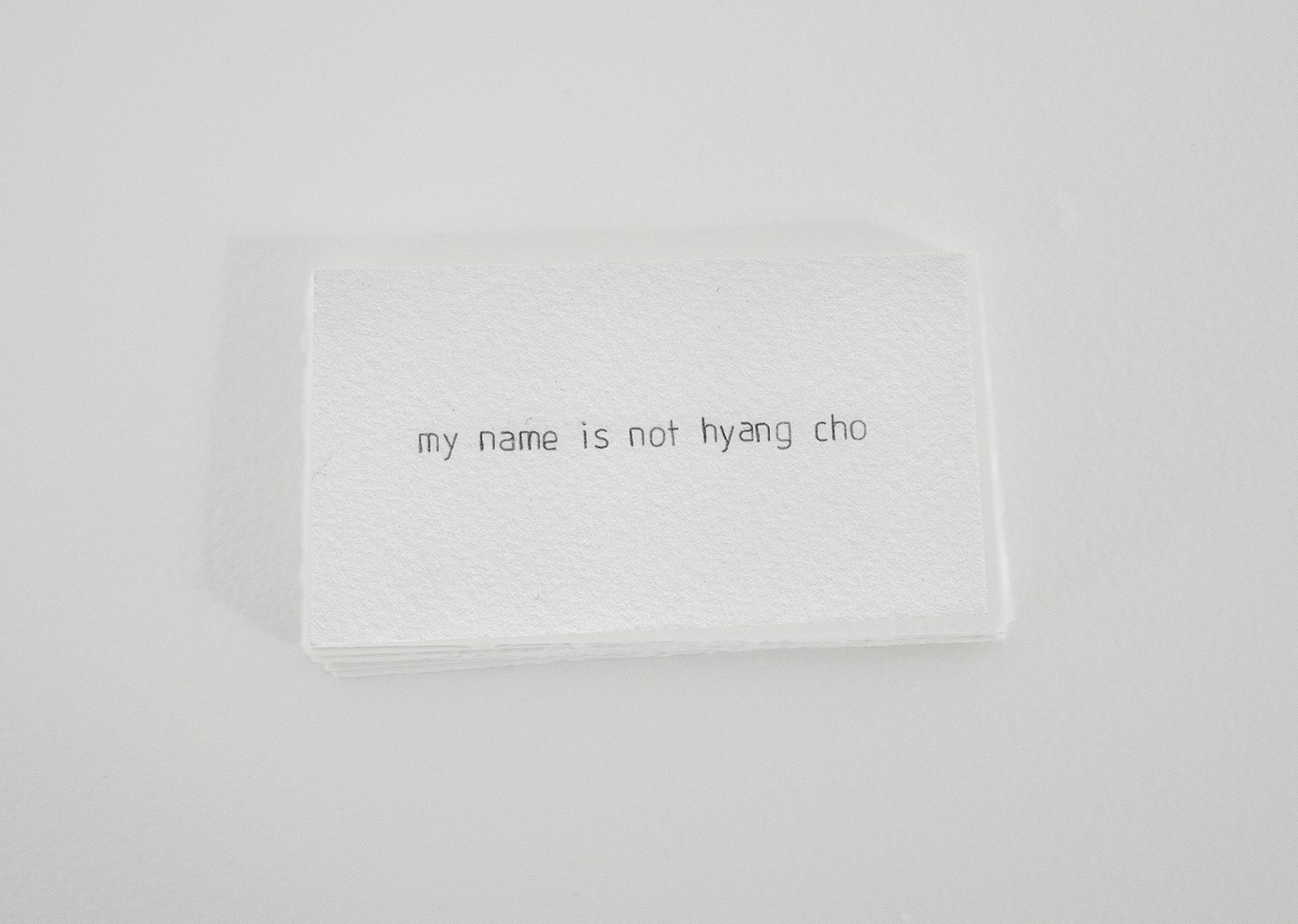 my name is not hyang cho, 2010-11 (ongoing), 2 x 3.5 in, paper, graphite