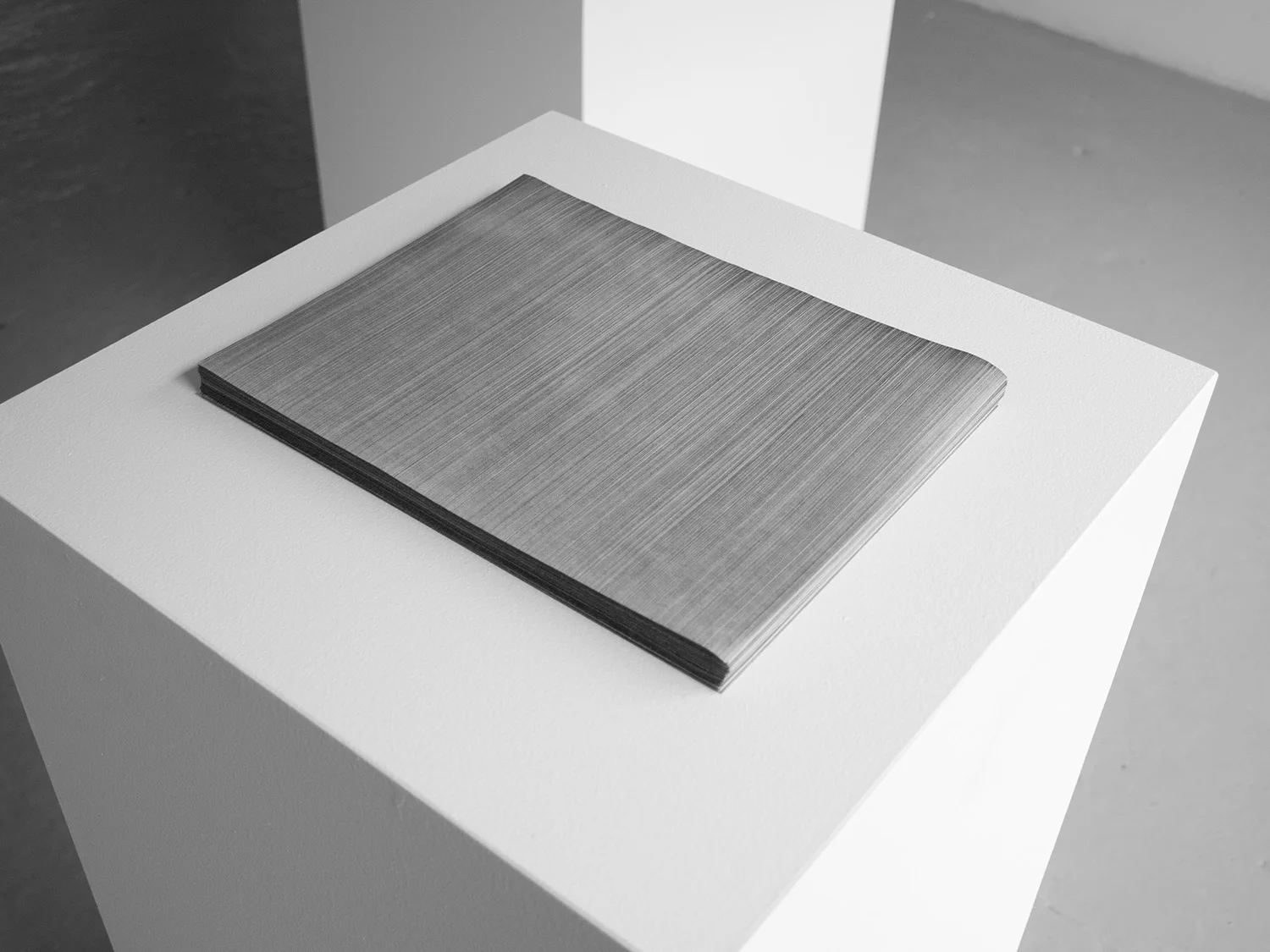 Line by Line I , 2008-11, 1 x 8.5 x 11 in, 131 pieces of paper, graphite