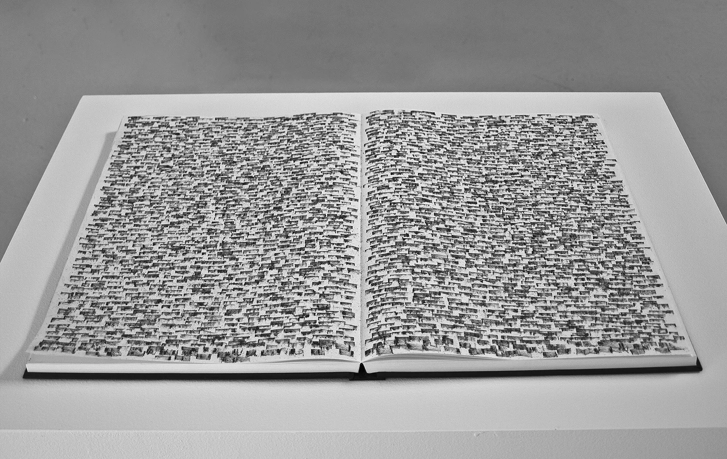 Sketchbook II – The Residue of Writing Ethics, 2010-11, 16 x 24 in (open), sketchbook, graphite