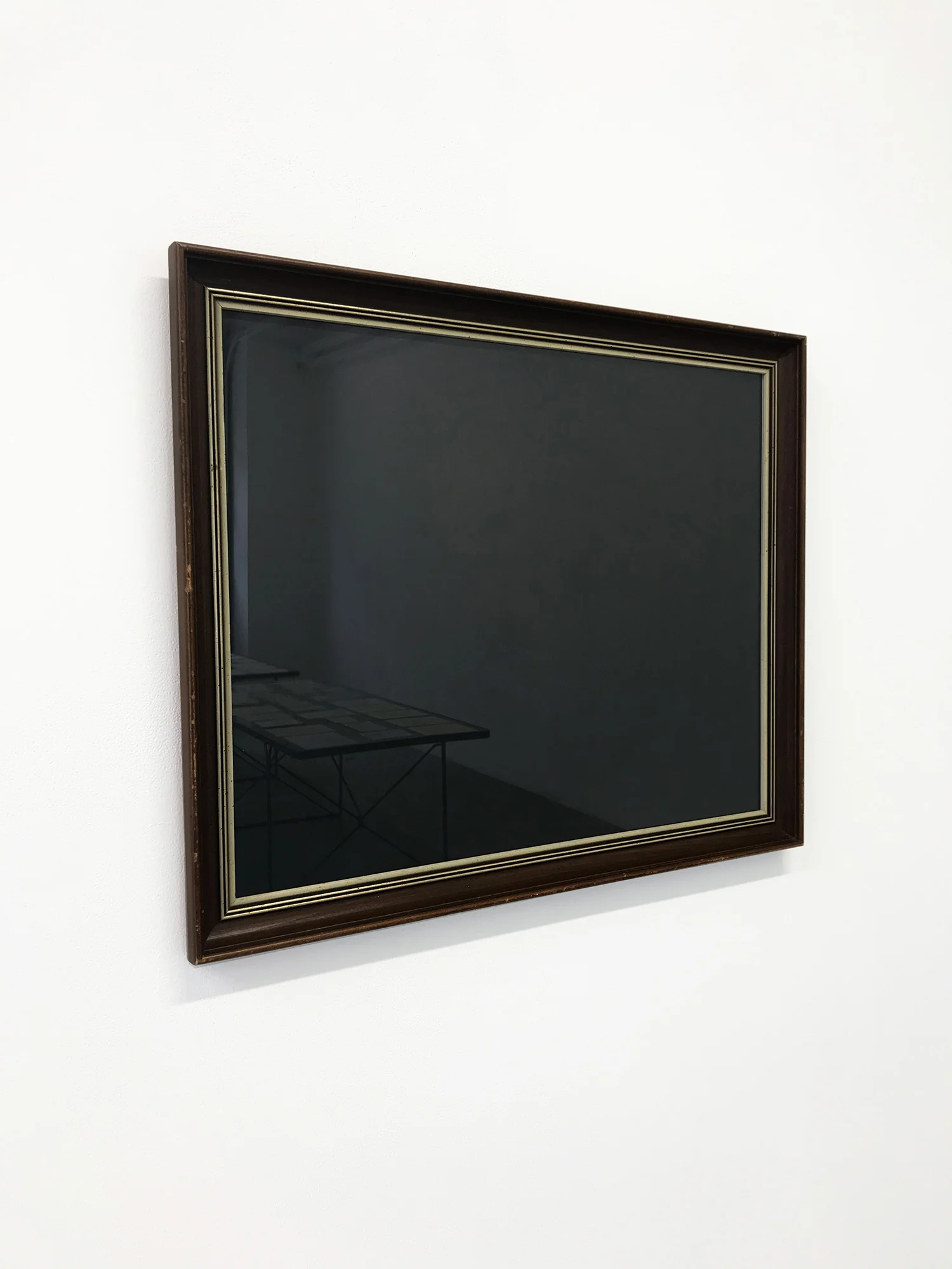 Hyang Cho, Hole, 2017, 21.5 x 26 inches pen ink, found paper, found frame
