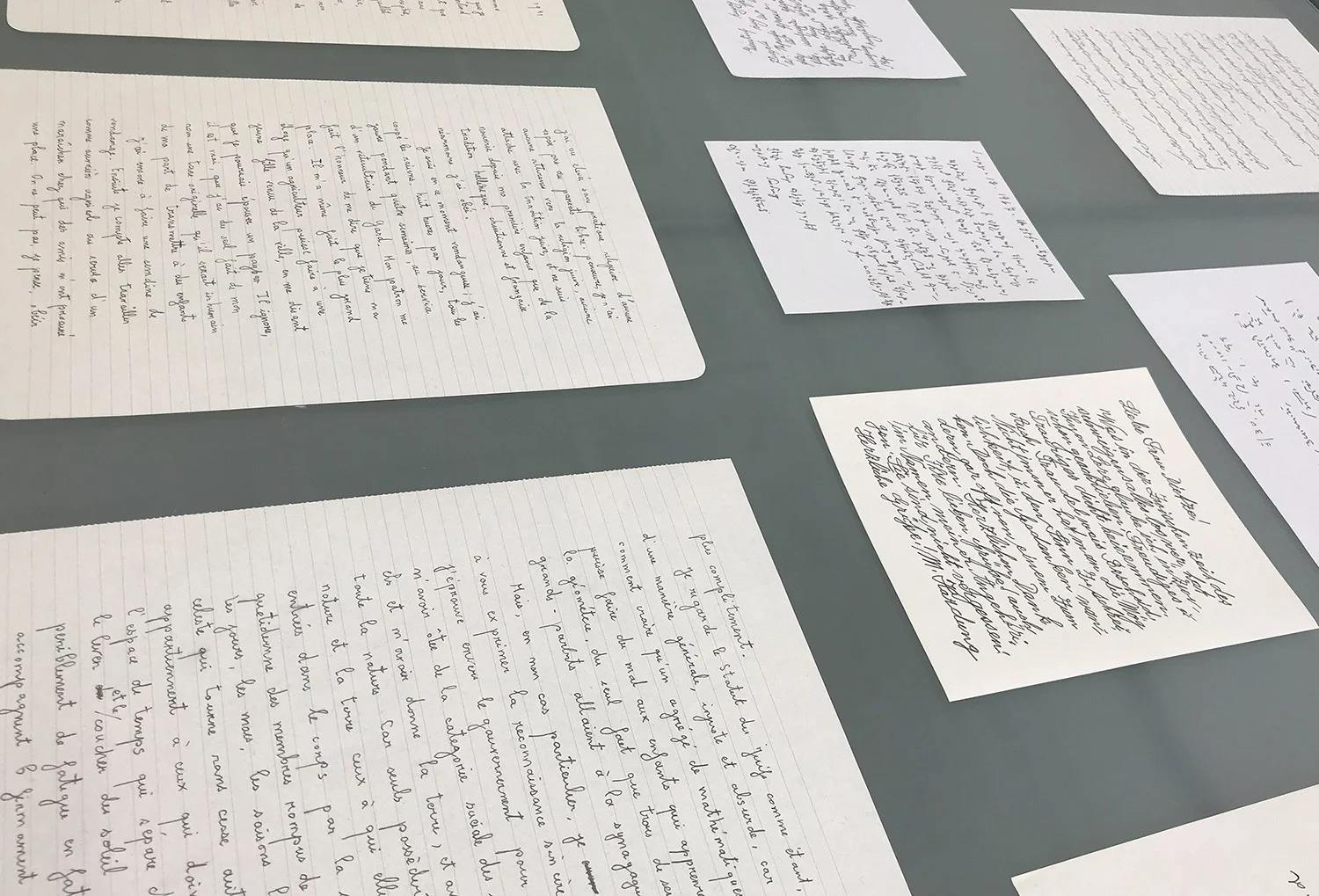 Hyang Cho, Letters , 2018, sizes vary, graphite, found paper