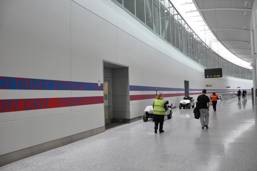DELIGHTFUL AND PERMANENT CONDITIONS OF IMPOSSIBILITY , 2012, 213.5 m - 700 ft long, Toronto Pearson International Airport, Terminal 1, U.S. Departures, post-security
