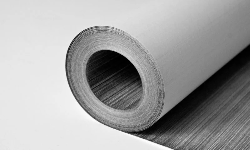 Line by Line II , 2010/11, 3 x 8.5 inches, approx. 164 ft, fax paper roll, graphite (close up)