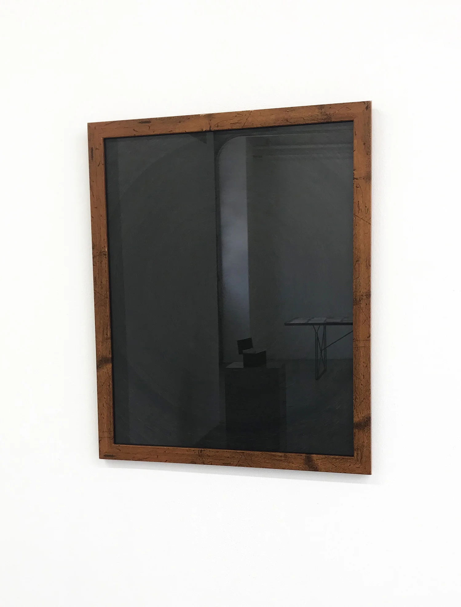 Hole , 2017, 21 5/8 x 17 5/8 inches, pen ink, found paper, found frame