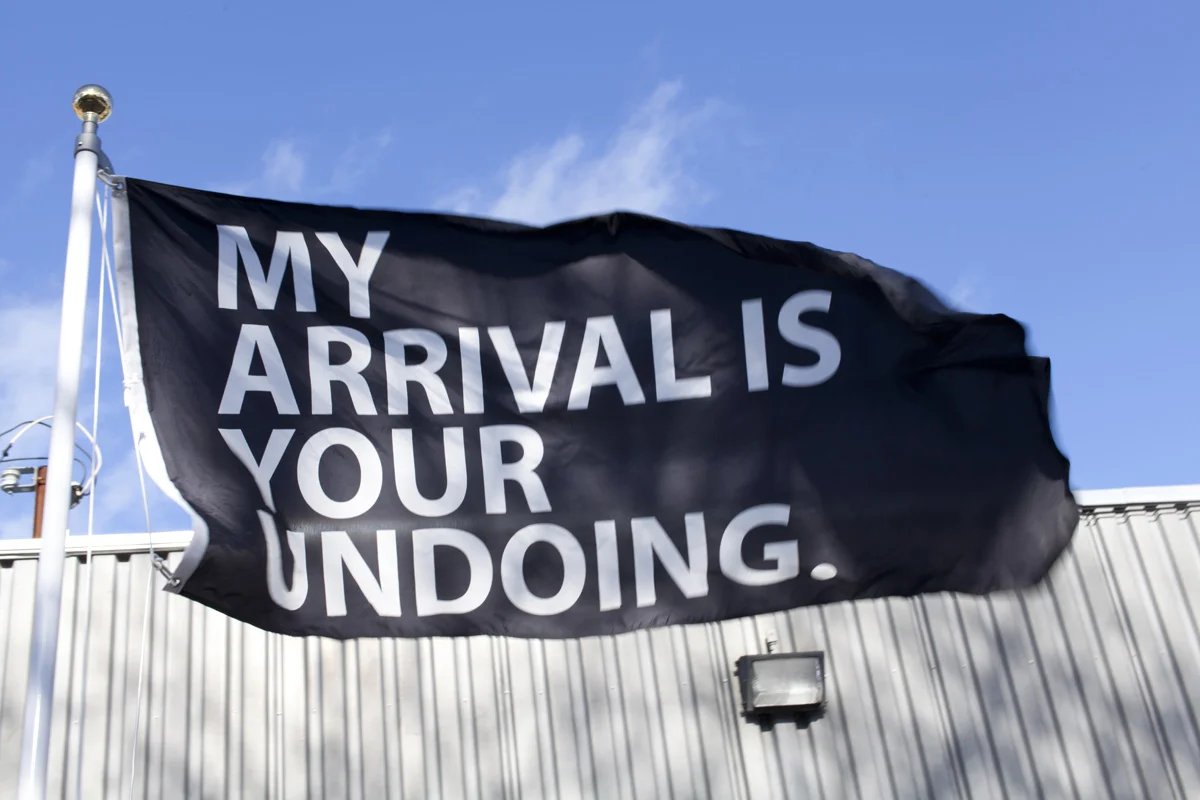 There are Greater Tragedies , 2014, 36 x 72 inches, 70-denier high-tenacity nylon