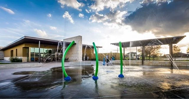 We love designing facilities to support recreation and play! Here is an exterior view of the water works at the Westwood Club at Aliana. For more photos of this project, check out our website! 
Link in bio ☝🏼
📸: Slyworks Photography ———————————————————————- #houstonarchitecture #designmatters #aiahouston #texasarchitect