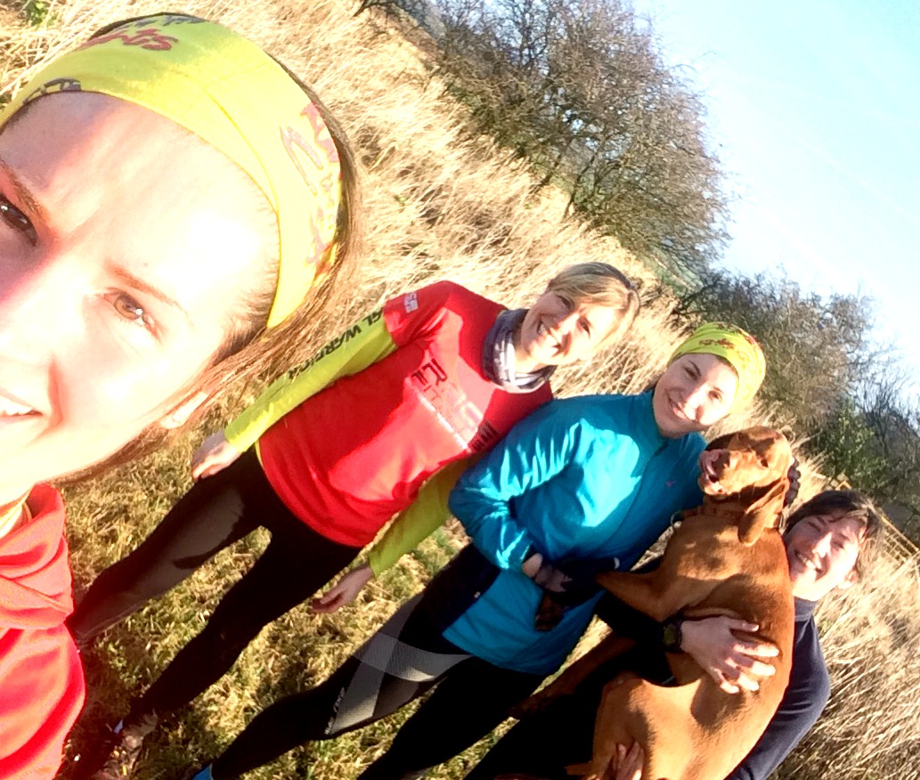 The post race runners, Me, Sam, Chiara, Princess Jasper and Cath 