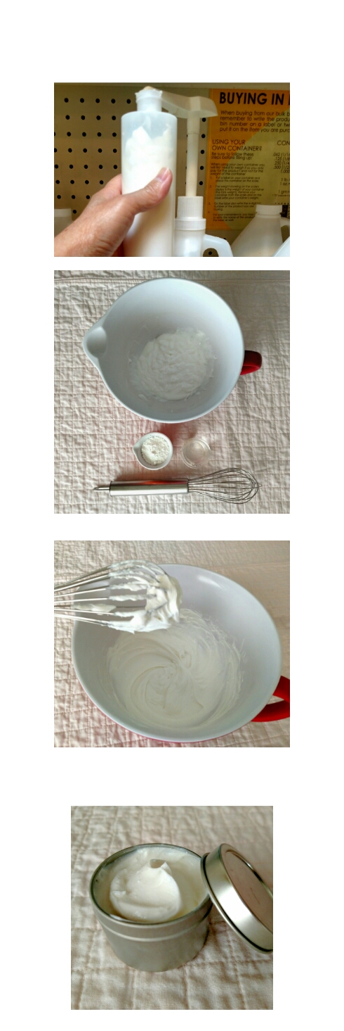 Tin of homemade sunscreen made with your favorite lotion, zinc oxide powder, and distilled water if needed. www.chibeingchi.com