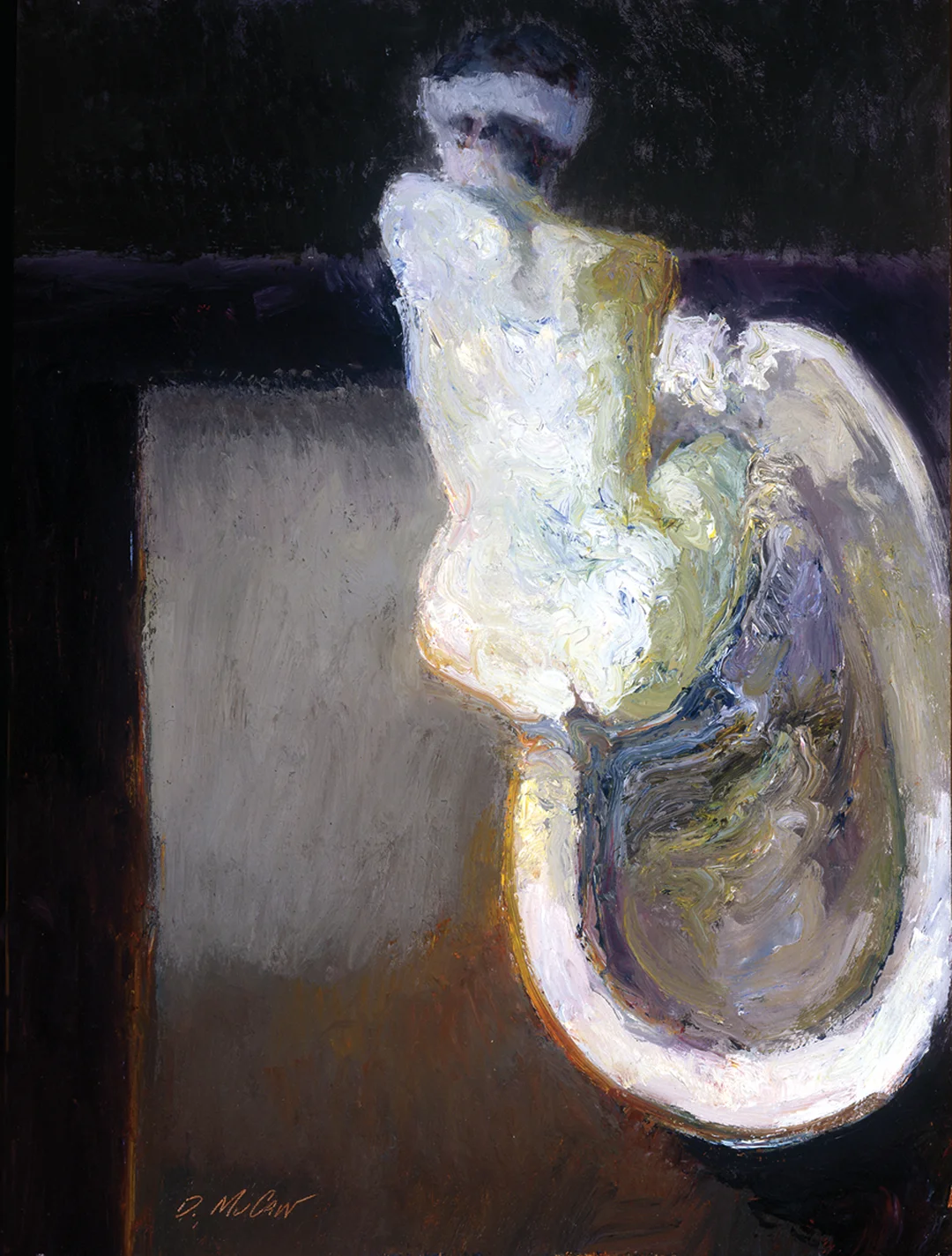 "THE BATHER" 24x18 in. 61x46 cm. oil on board 2010