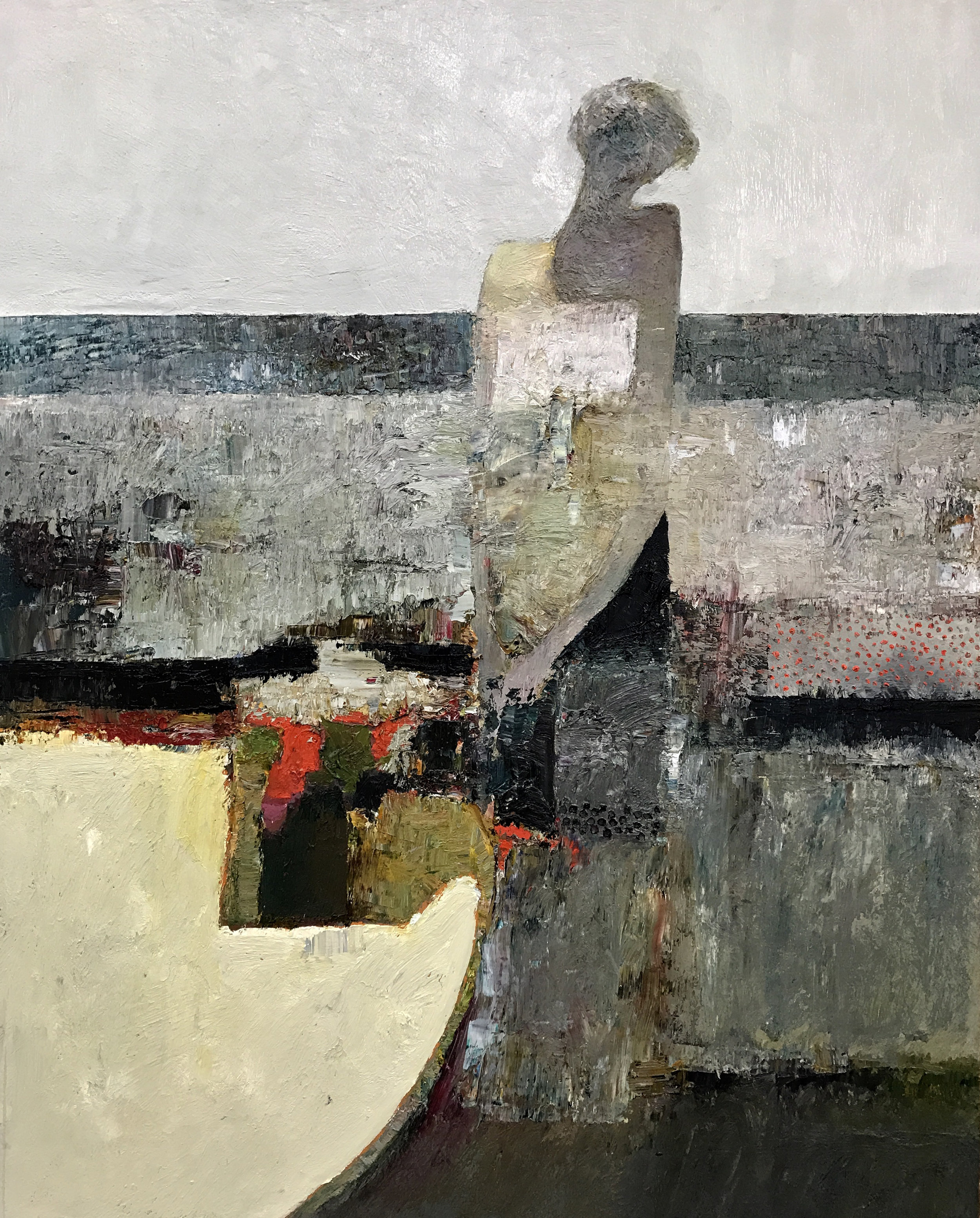 "WAITING" 30x24 in. 76x61 cm. oil on board 2017