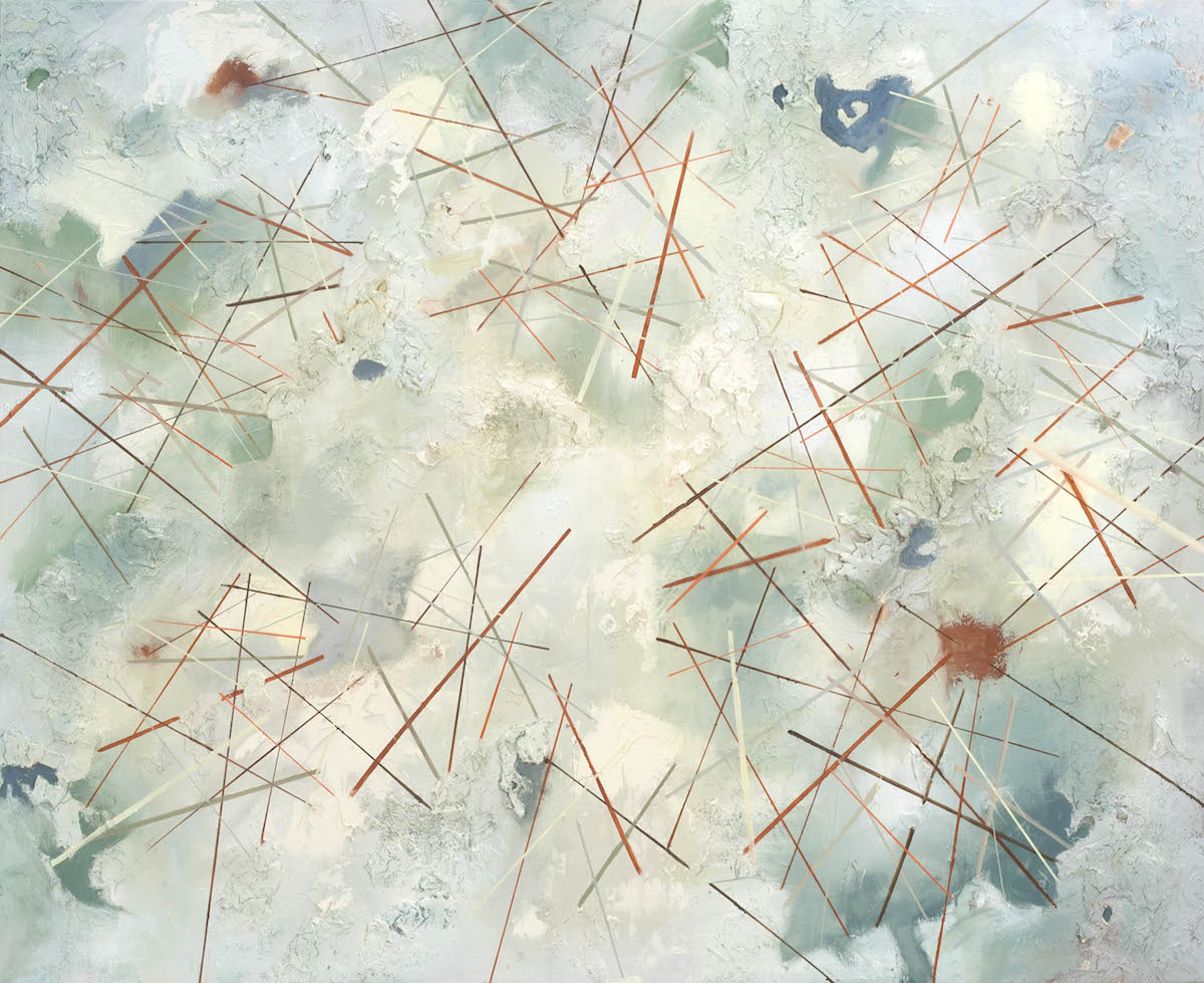 Physically Ethereal, oil and mixed media on canvas, 60" x 72" 