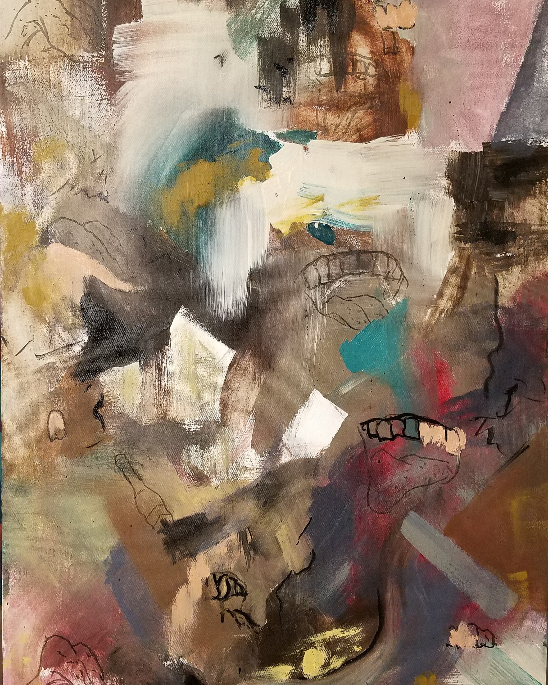 Pretty Boy (Shut Your Mouth), acrylic and ink on canvas, 20” x 30”