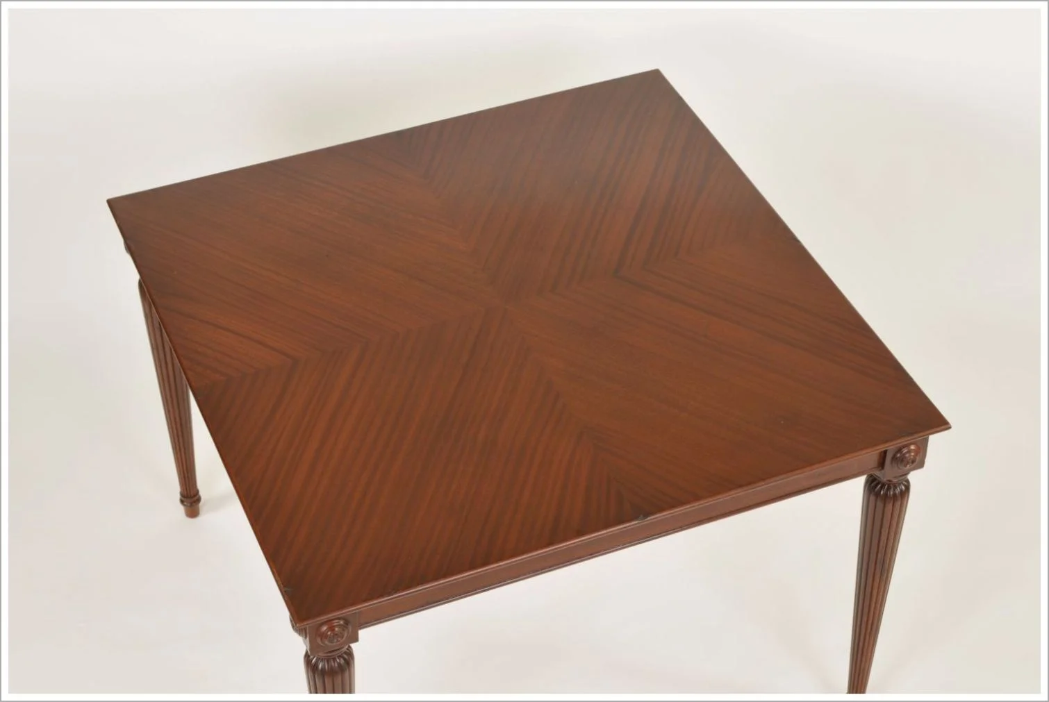 Custom Mahogany Restaurant Dining Table with Reverse Diamond Top