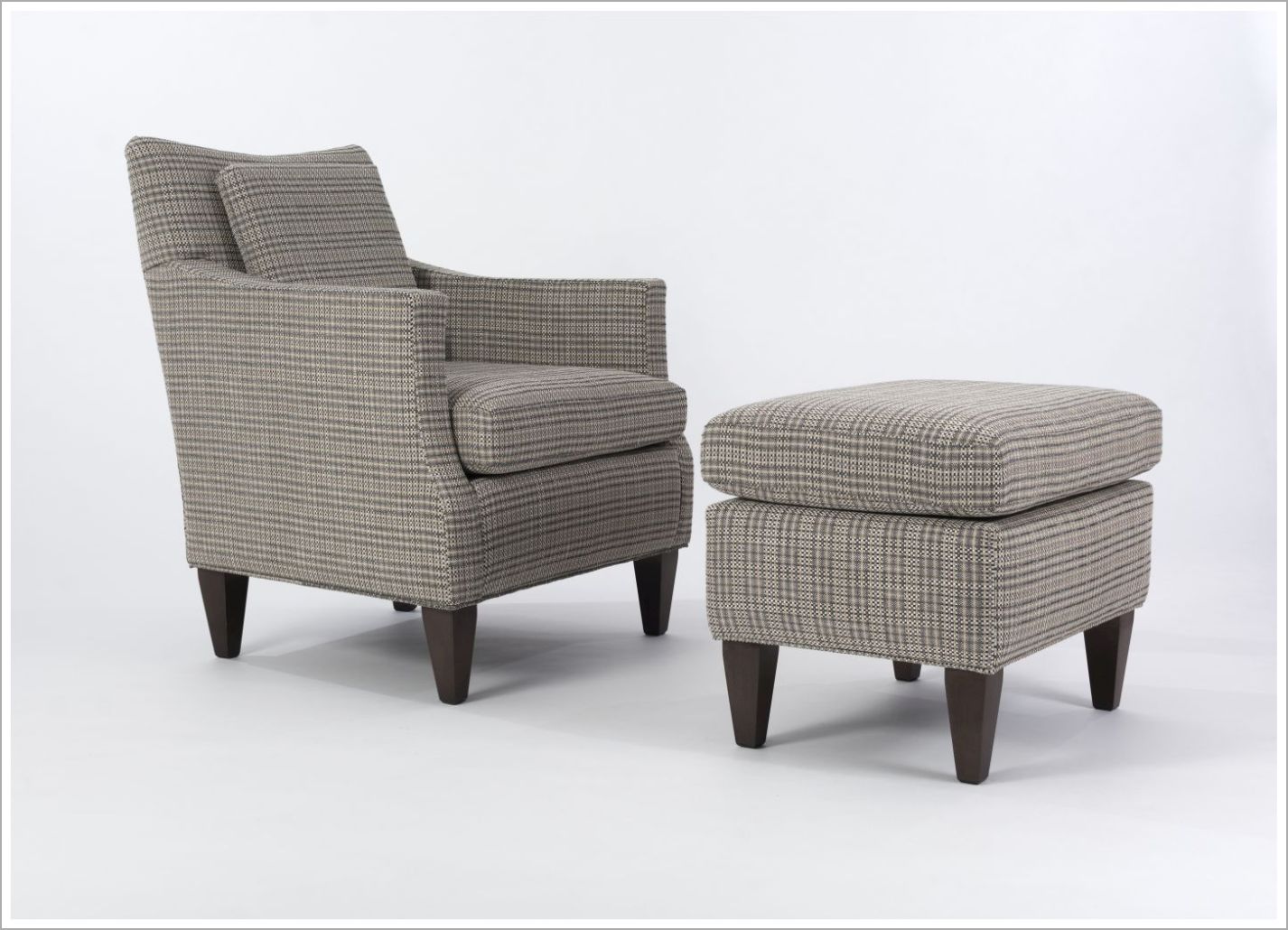 Custom Hotel Room Upholstered Chair and Ottoman