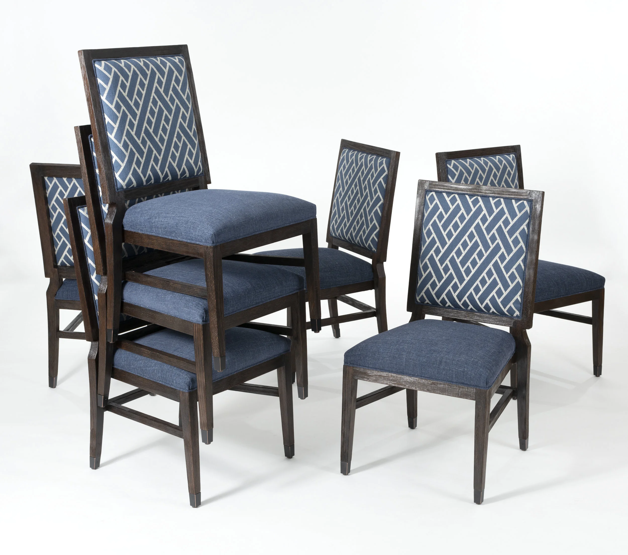 Dining Chair with Wire Brushed Frame