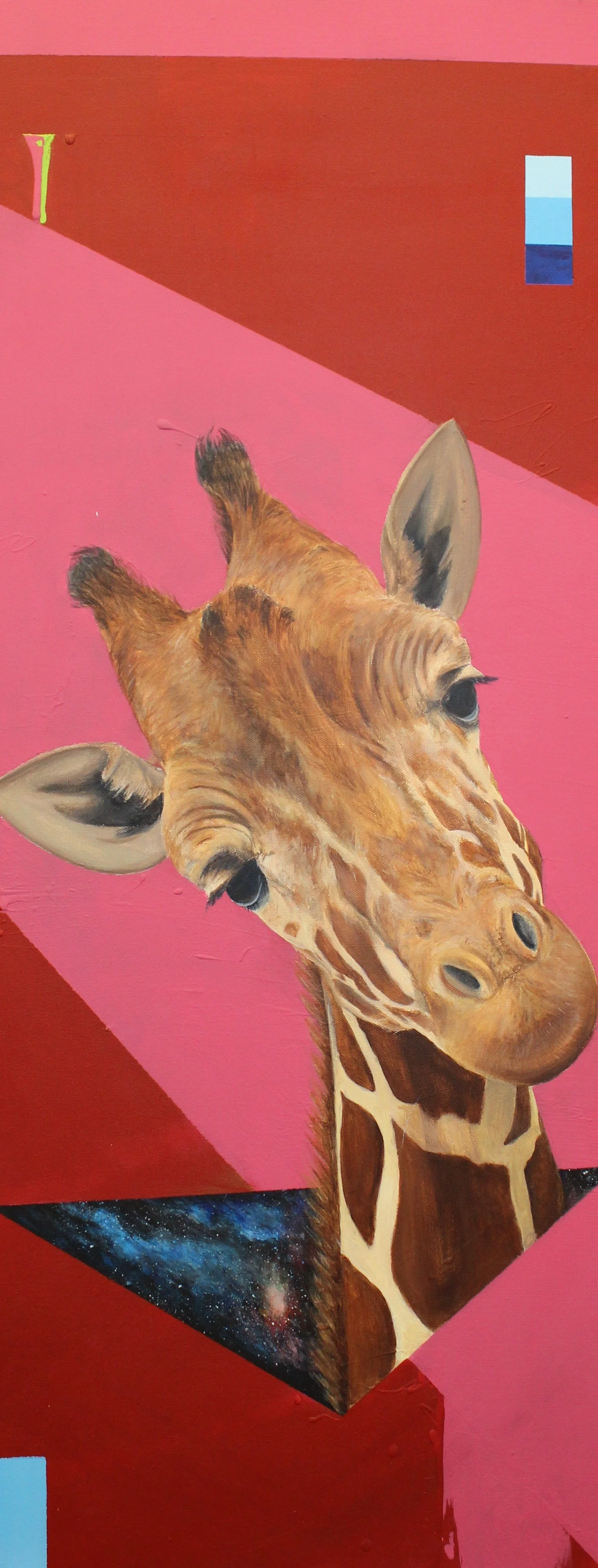Giraffe. 14" x 32". Acrylic on Canvas. 2023