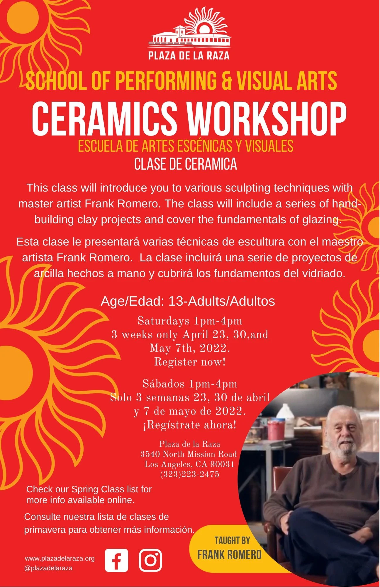 New On-Site Classes Taught by Master Artists