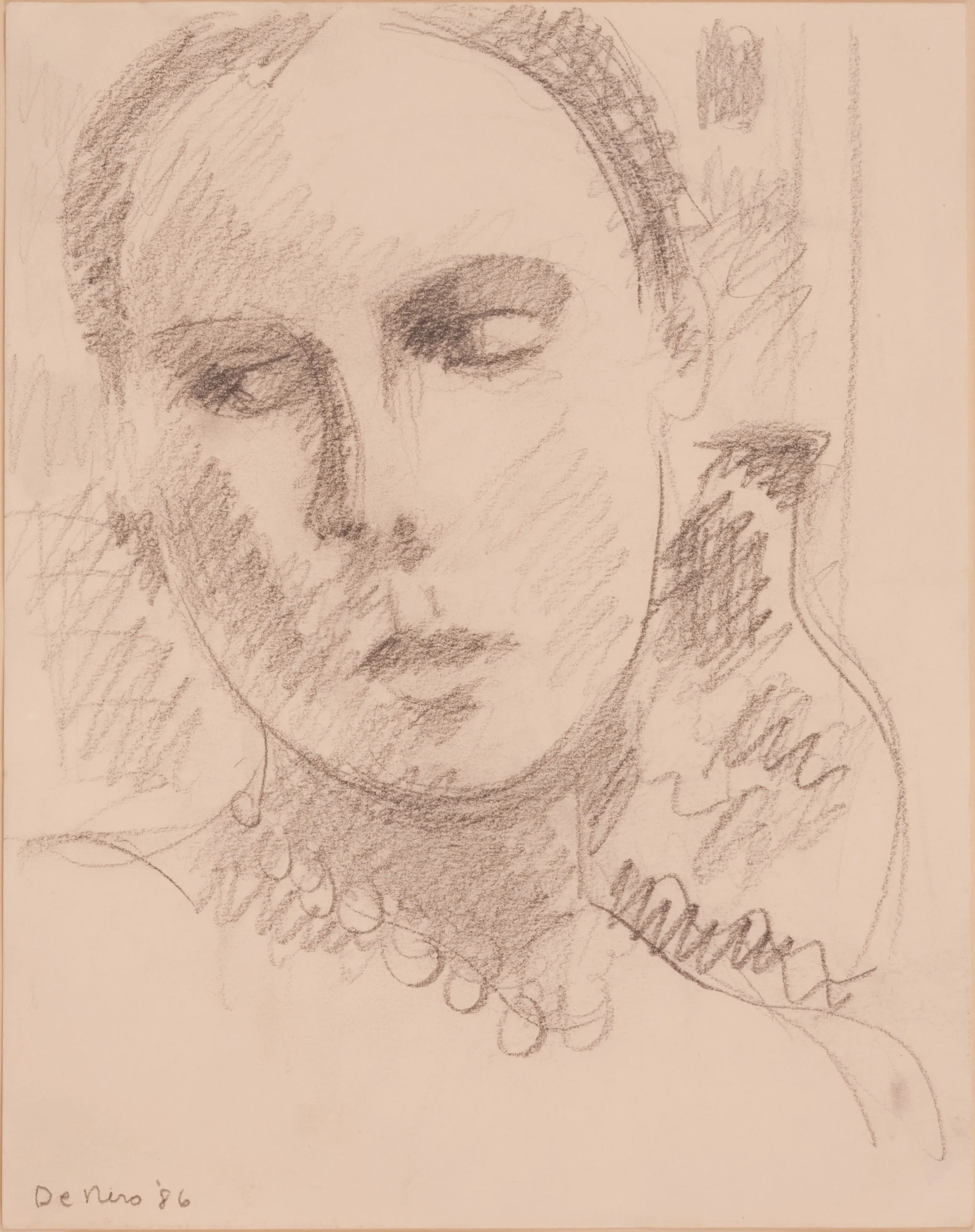 Portrait on a Woman with Vase 1986 Pencil on paper 14 x 11 inches (35.6 x 27.9 cm)