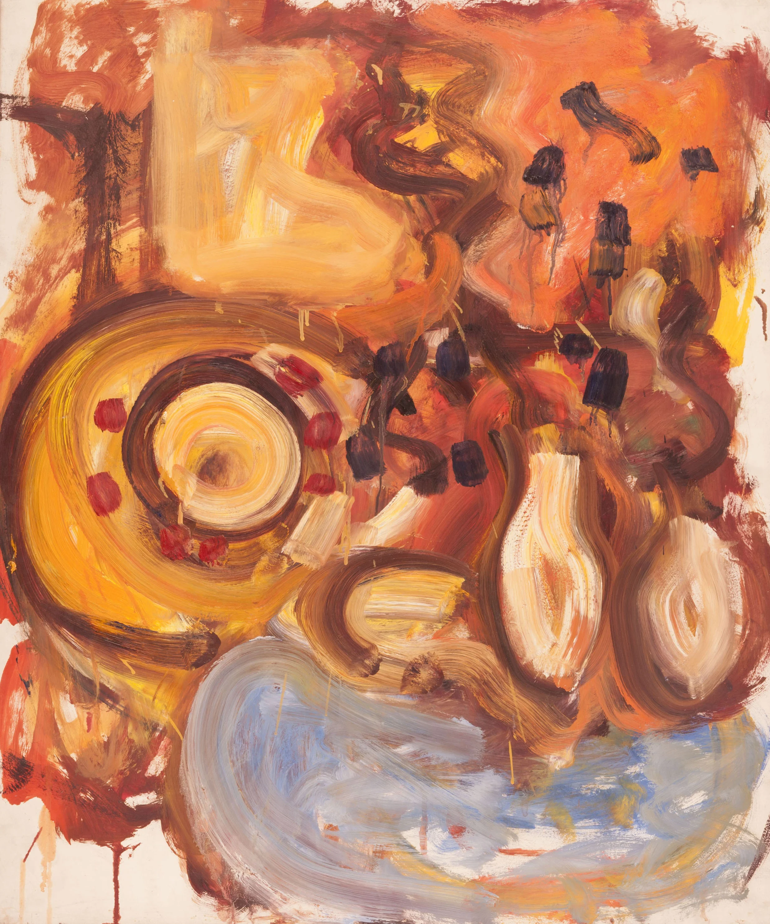 Table Still Life with Vases and Hat c. 1968-1970 Oil on masonite 36 x 30 inches (91.4 x 76.2 cm)